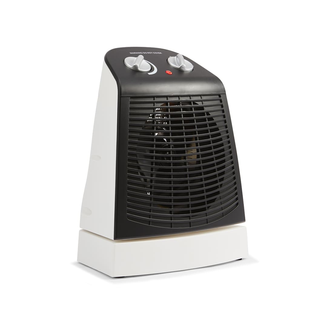 Oscillating Fan Heater Black and White Kmart