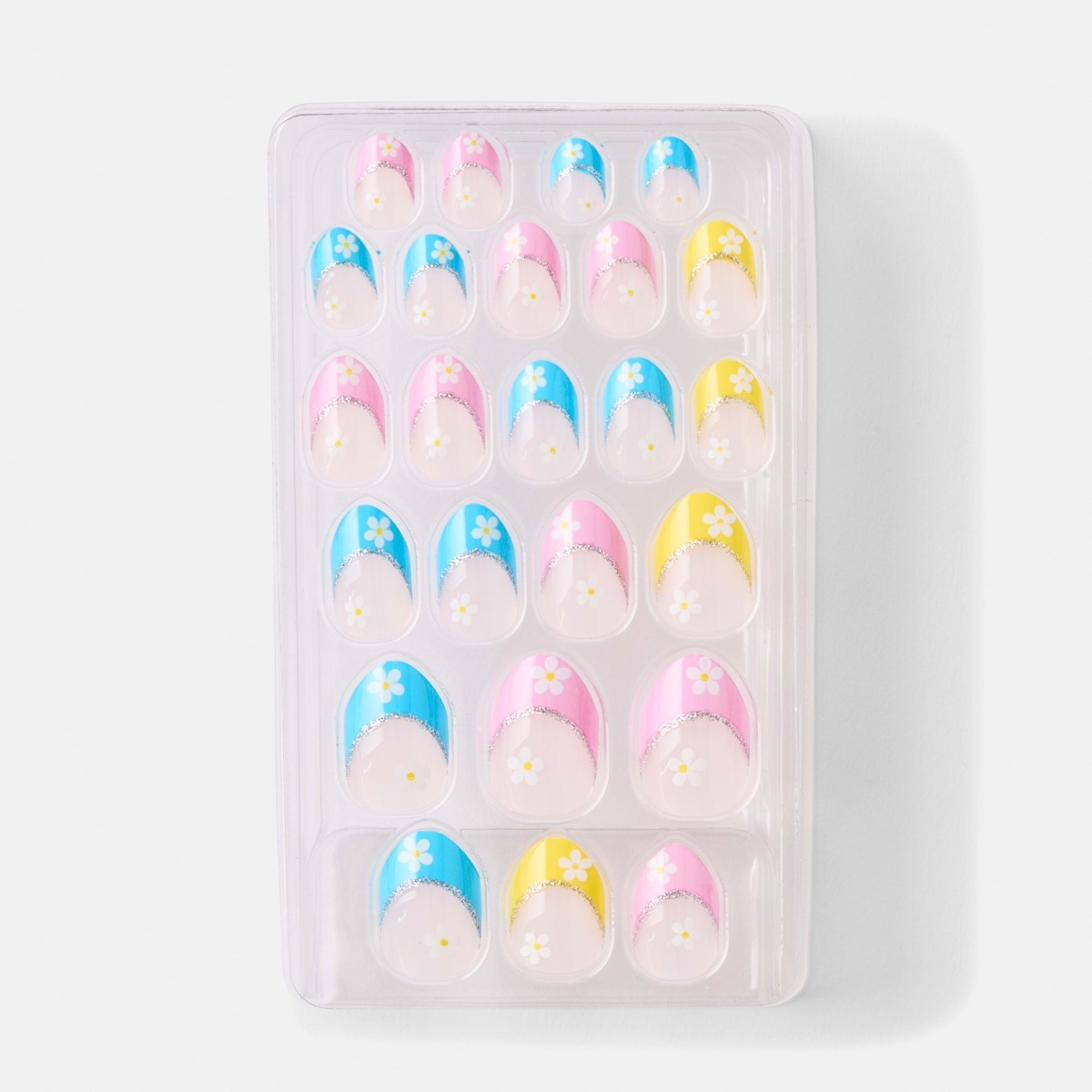 3 OXX Junior 24 Pack Kids Pre-Glued Stick-On Nails - Flowers, 3 of 5