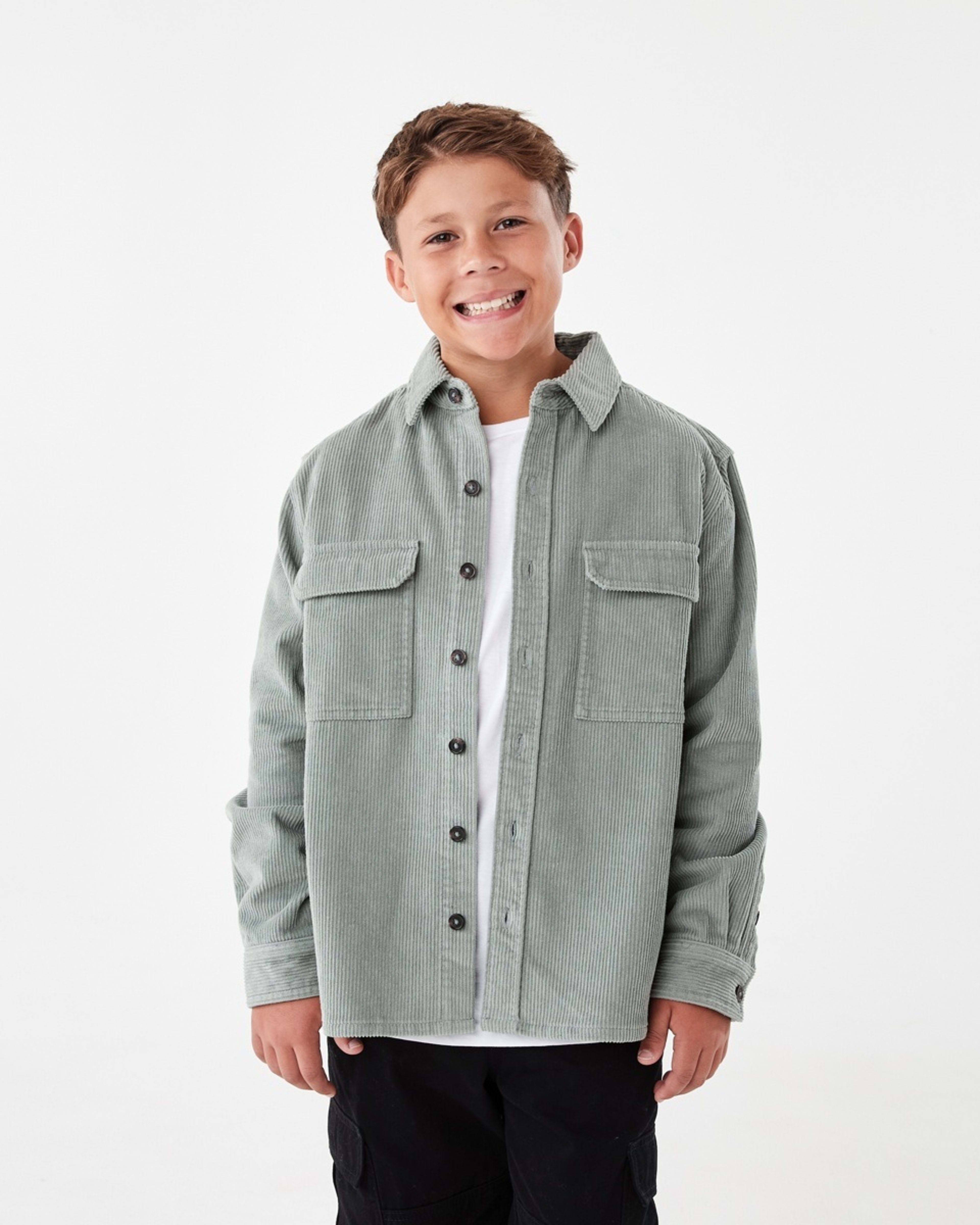 1 Utility Corduroy Overshirt Grn Laurel, 1 of 7