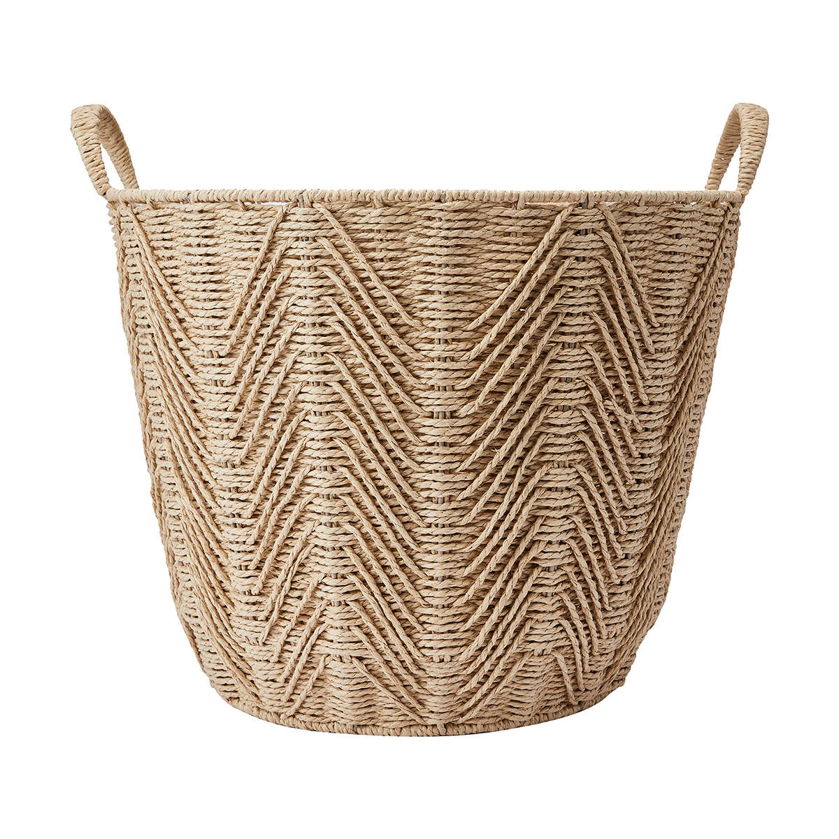 Round Herringbone Paper Rope Basket Natural Kmart