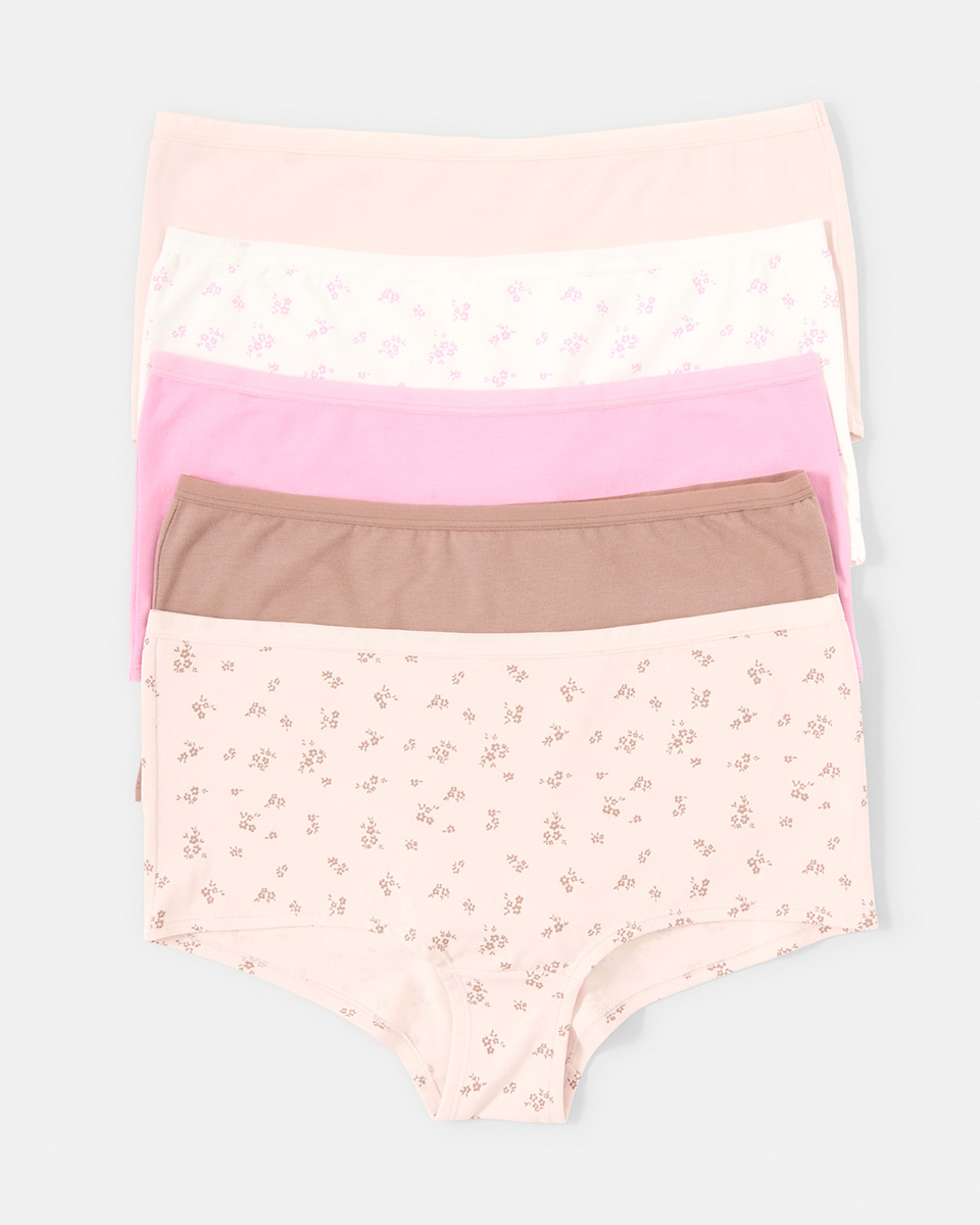 1 5 Pack Boyleg Briefs Bwn Flrl