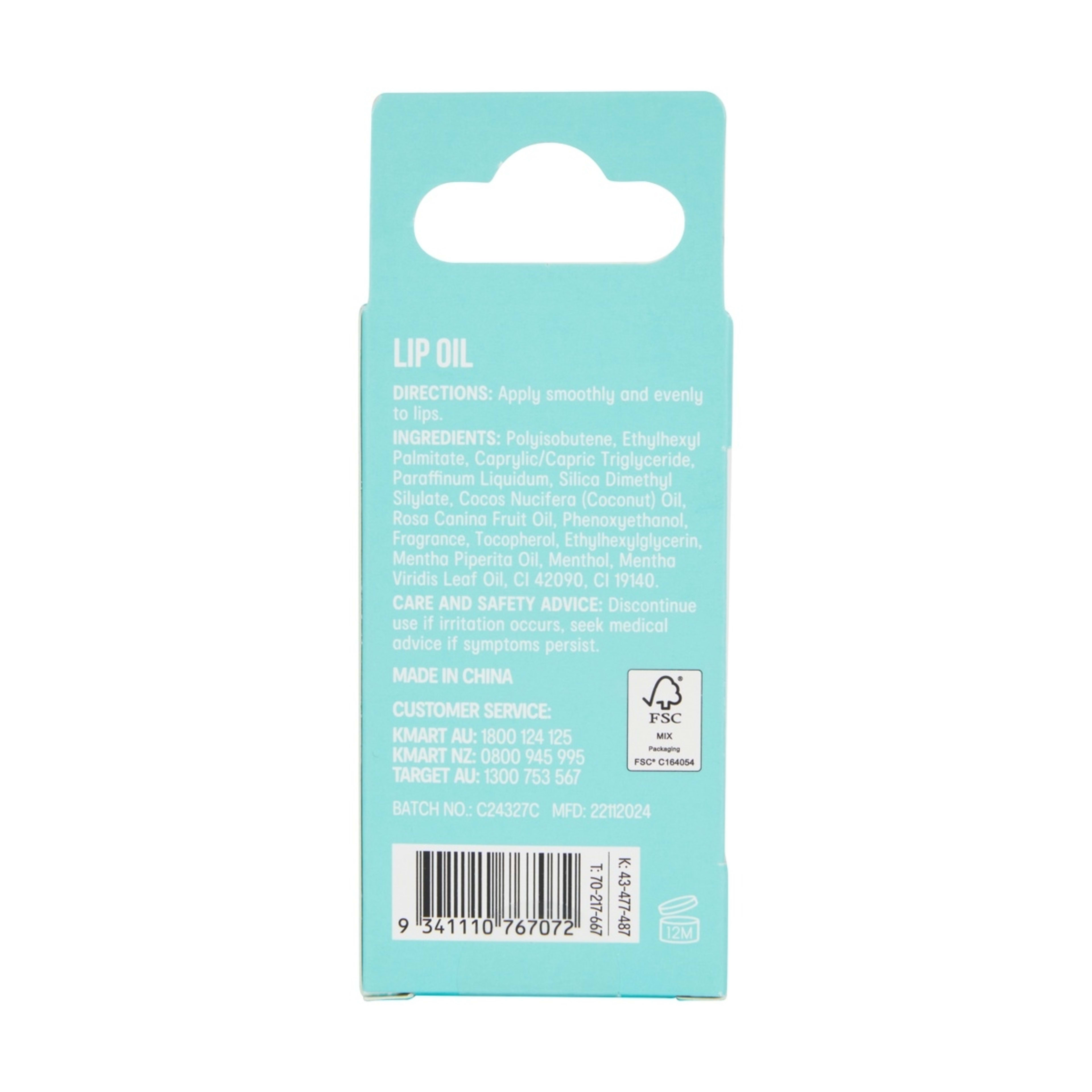 5 OXX Skincare Nourishing Lip Oil - Coconut Oil and Mint Scented, 5 of 5