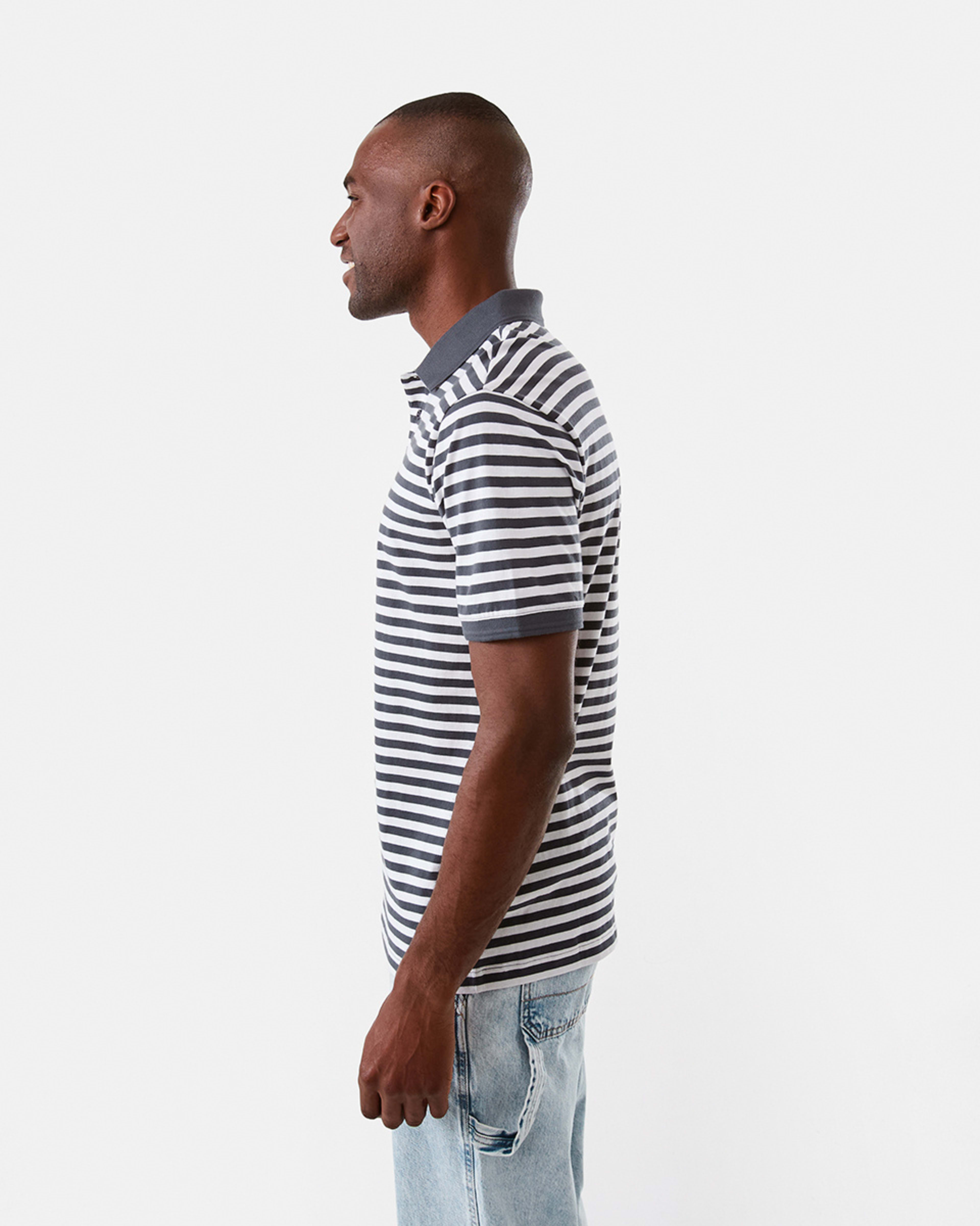 2 Jersey Stripe Polo Shirt Blu Stripe, 2 of 6