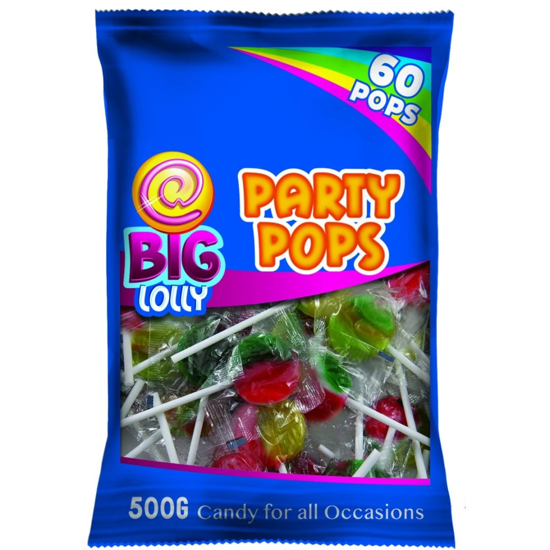 60 Pack Big Lolly Party Pops 500g - Kmart