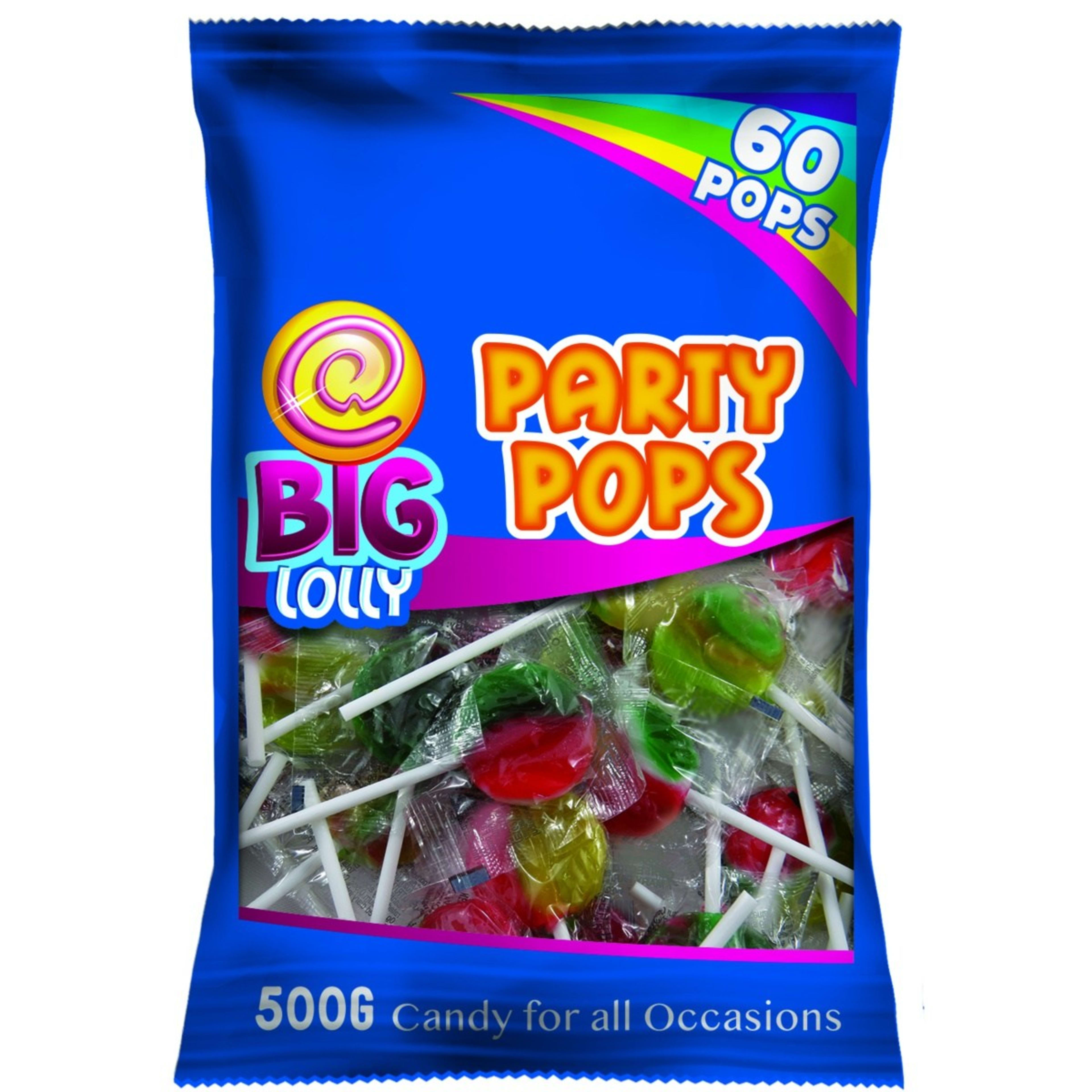 60 Pack Big Lolly Party Pops 500g Kmart