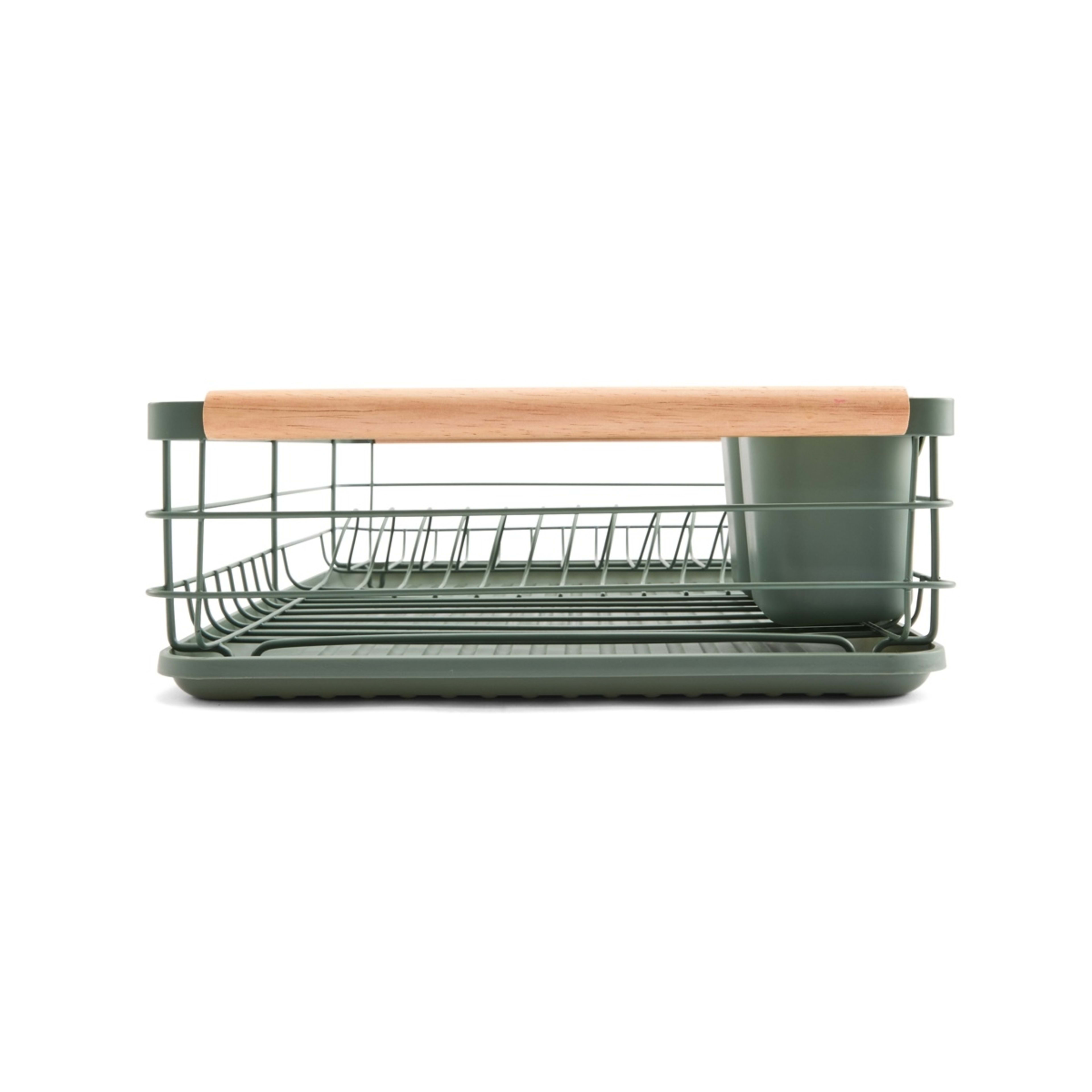8 Green Wooden Handle Dish Rack, 8 of 10