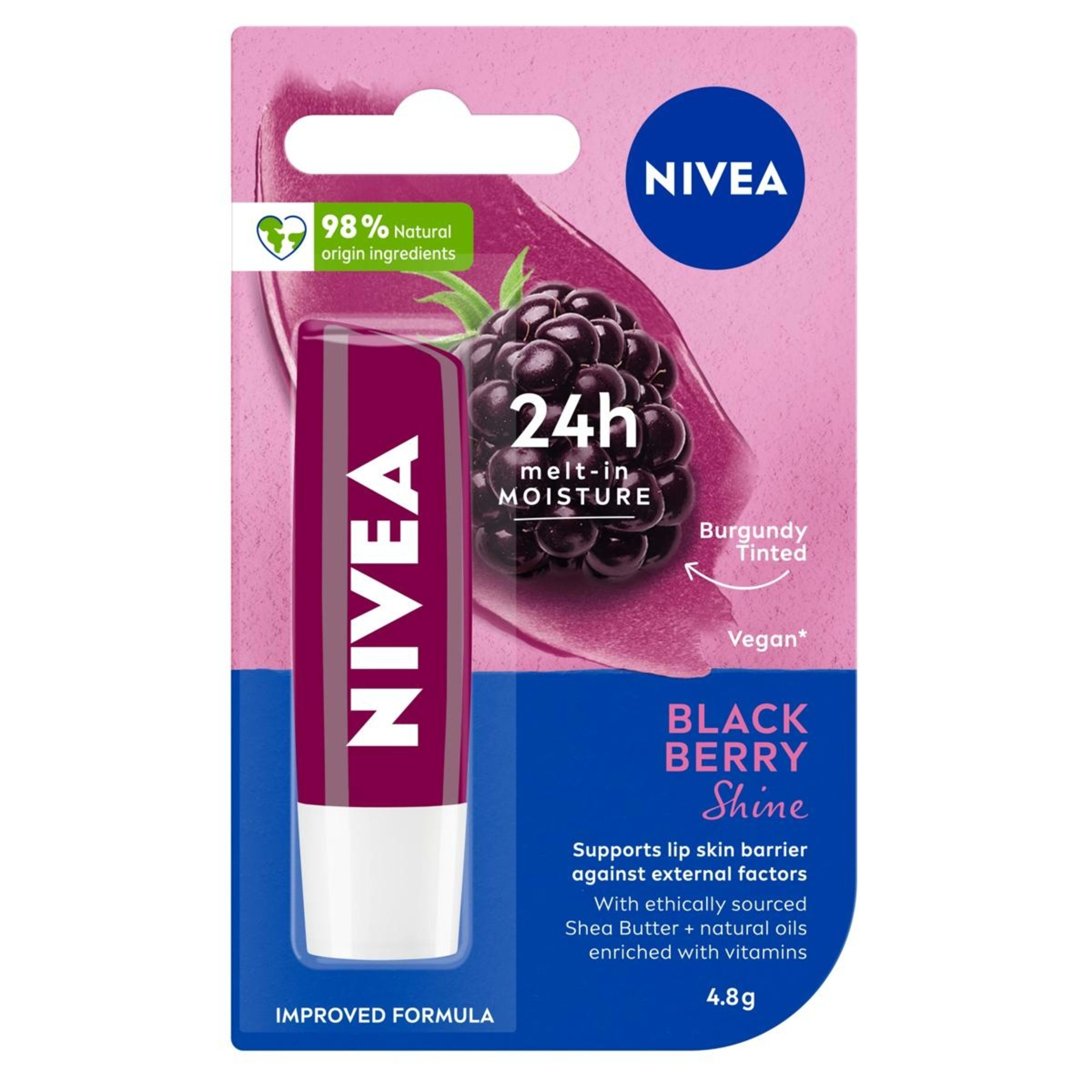 1 Nivea Blackberry Shine Caring Lip Balm, 1 of 7