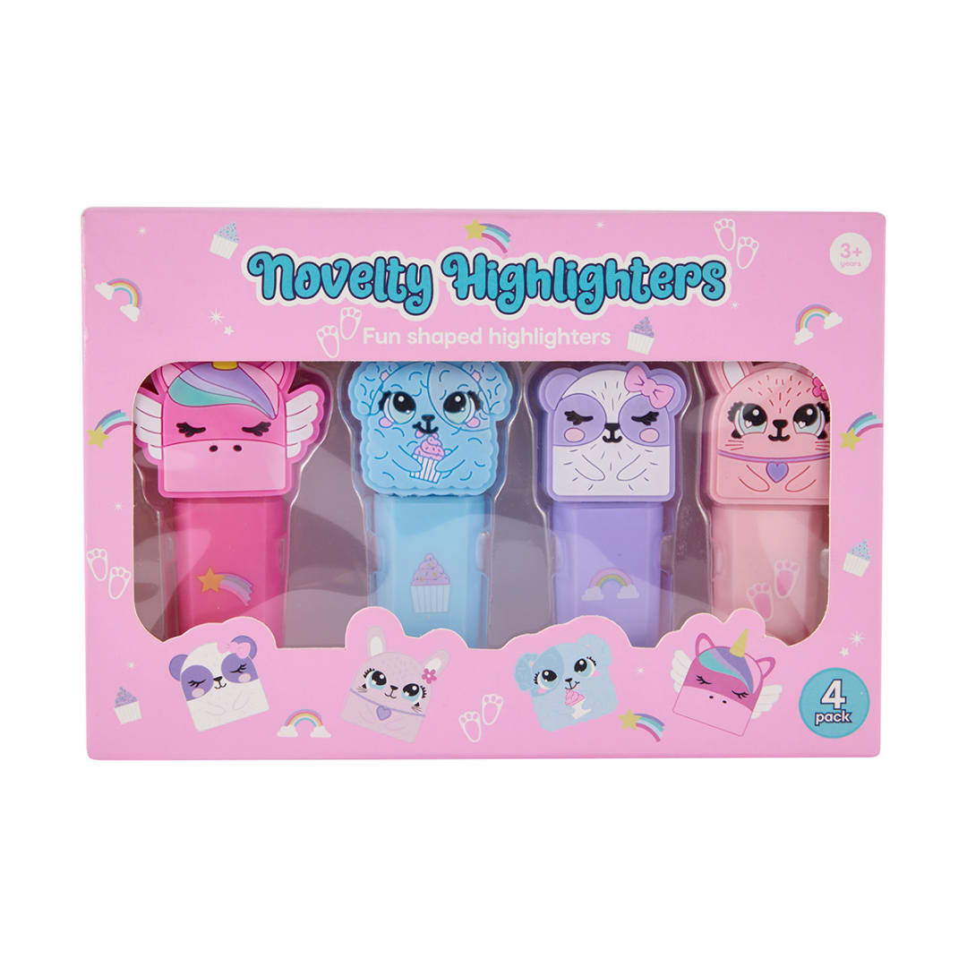 4 Pack Novelty Highlighters Kmart