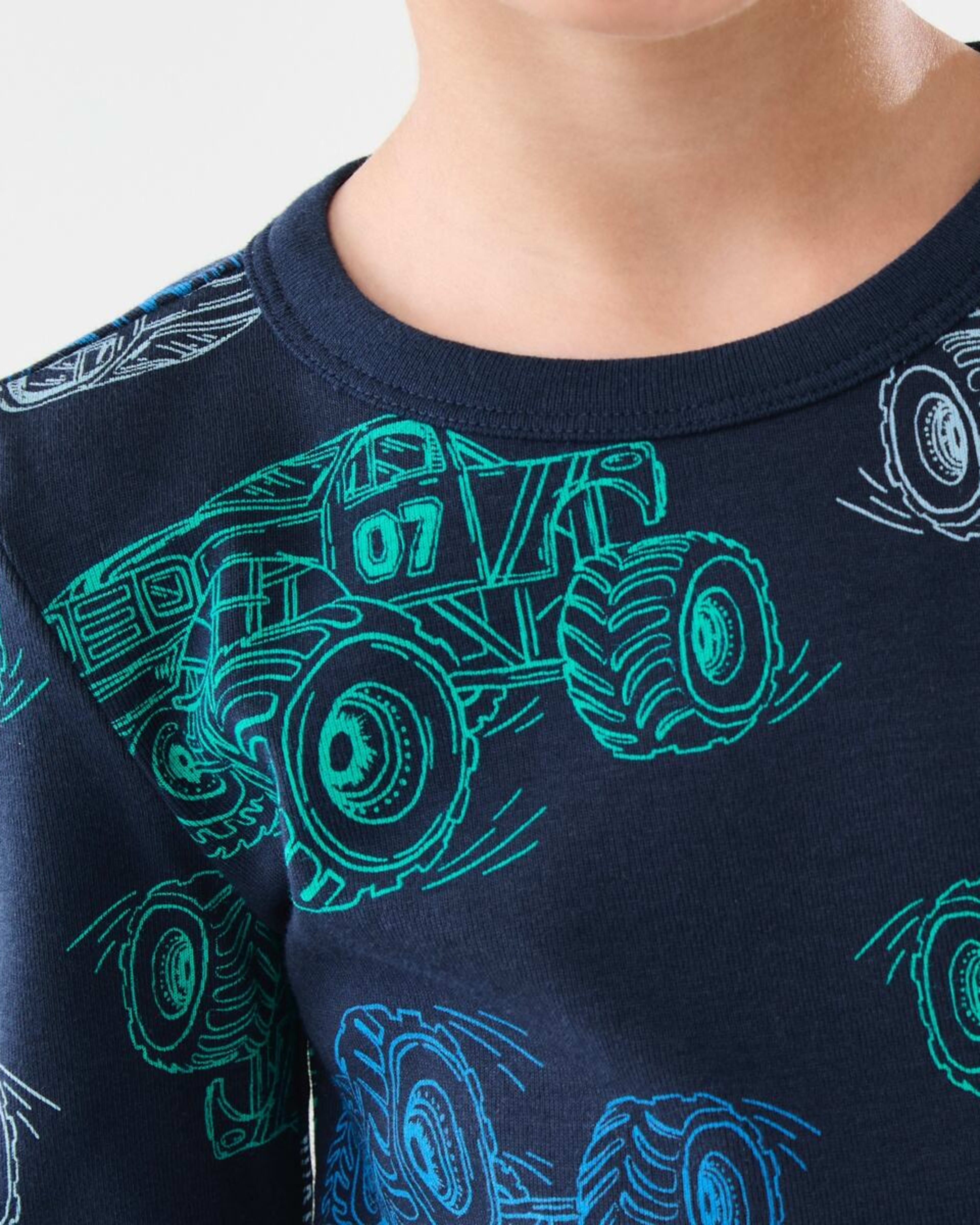 4 Rib Pyjama Set Nvy Truck, 4 of 9