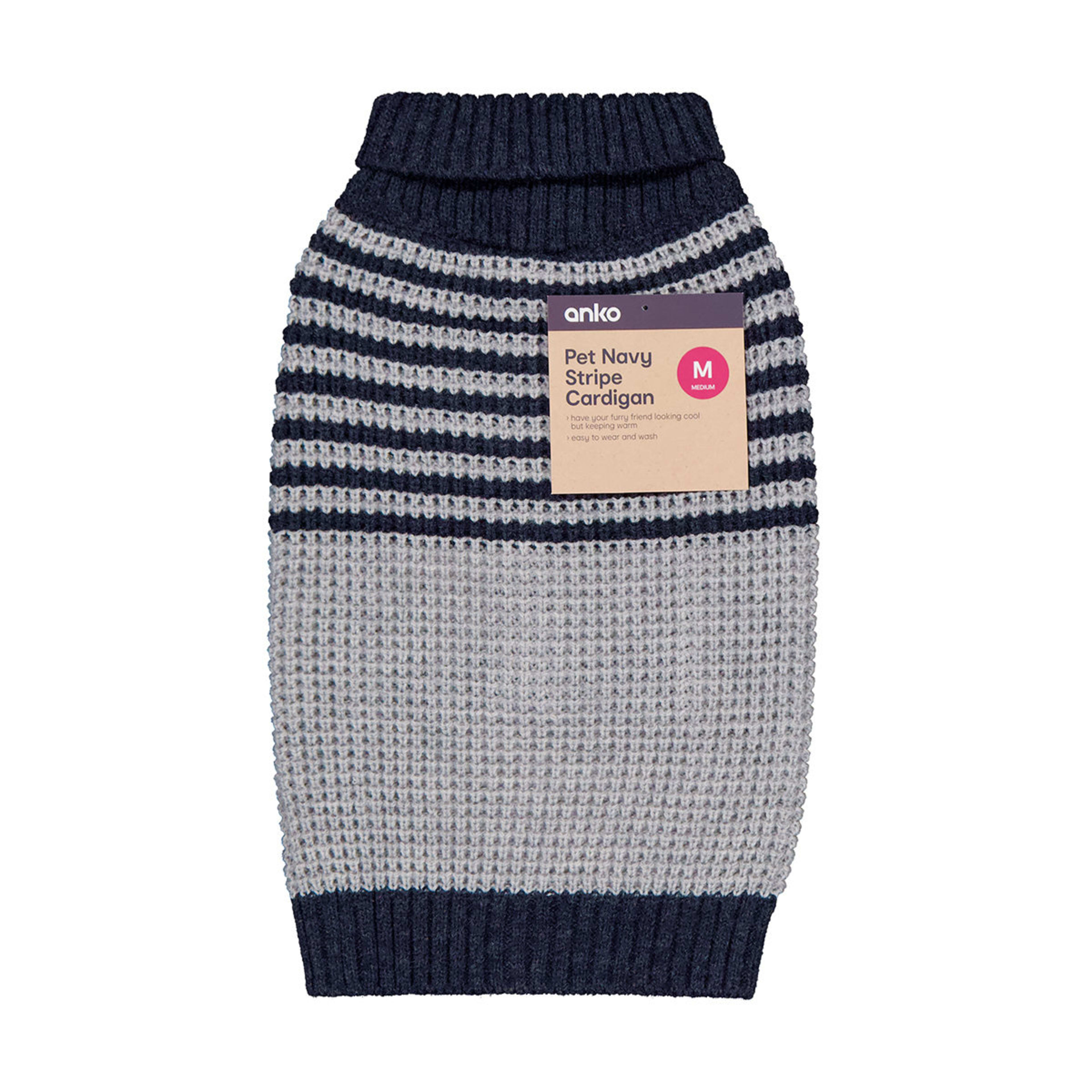 10 Pet Navy Stripe Cardigan - Medium, 10 of 10