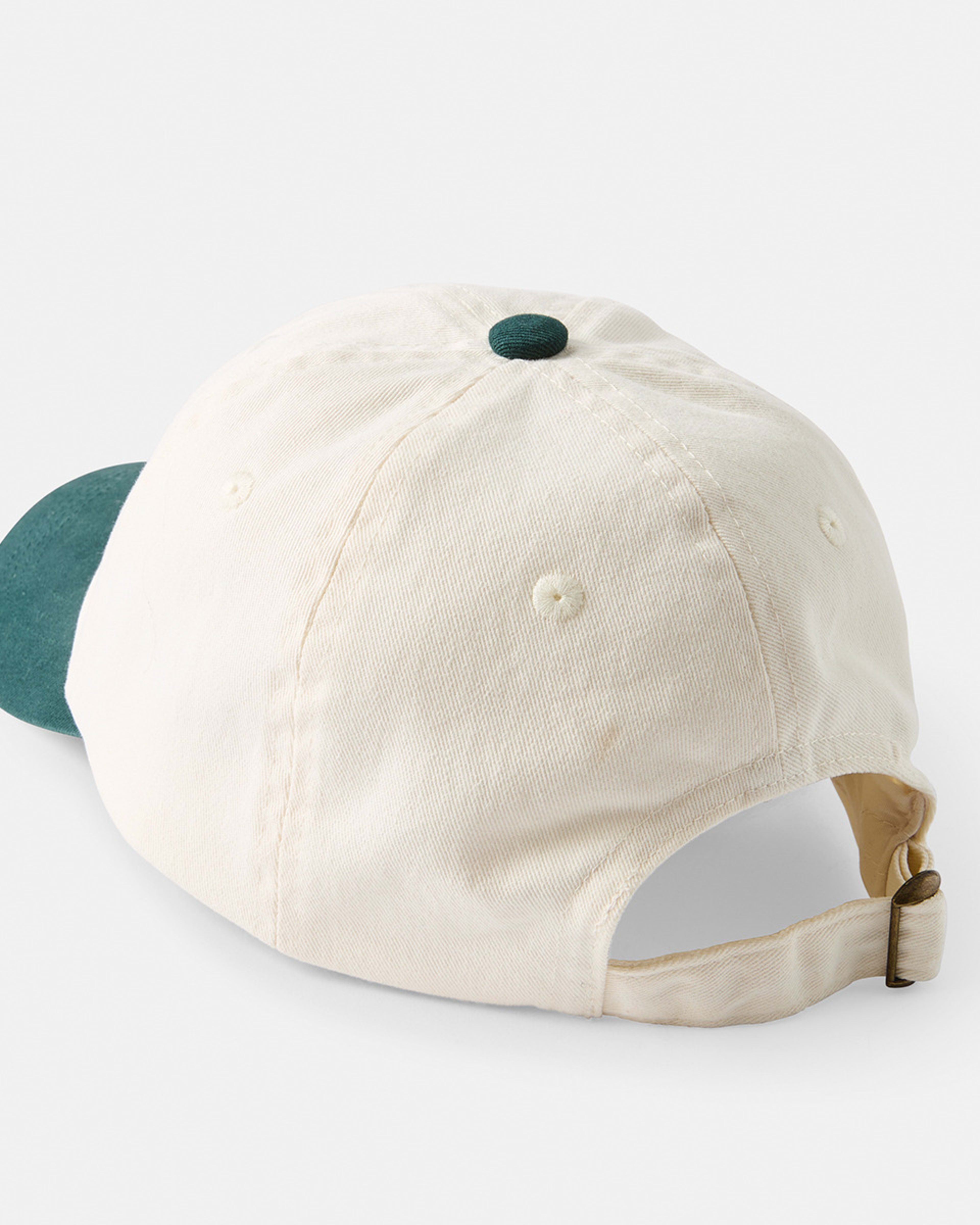 2 Unstructured Baseball Cap WHITE GREEN CAP, 2 of 4
