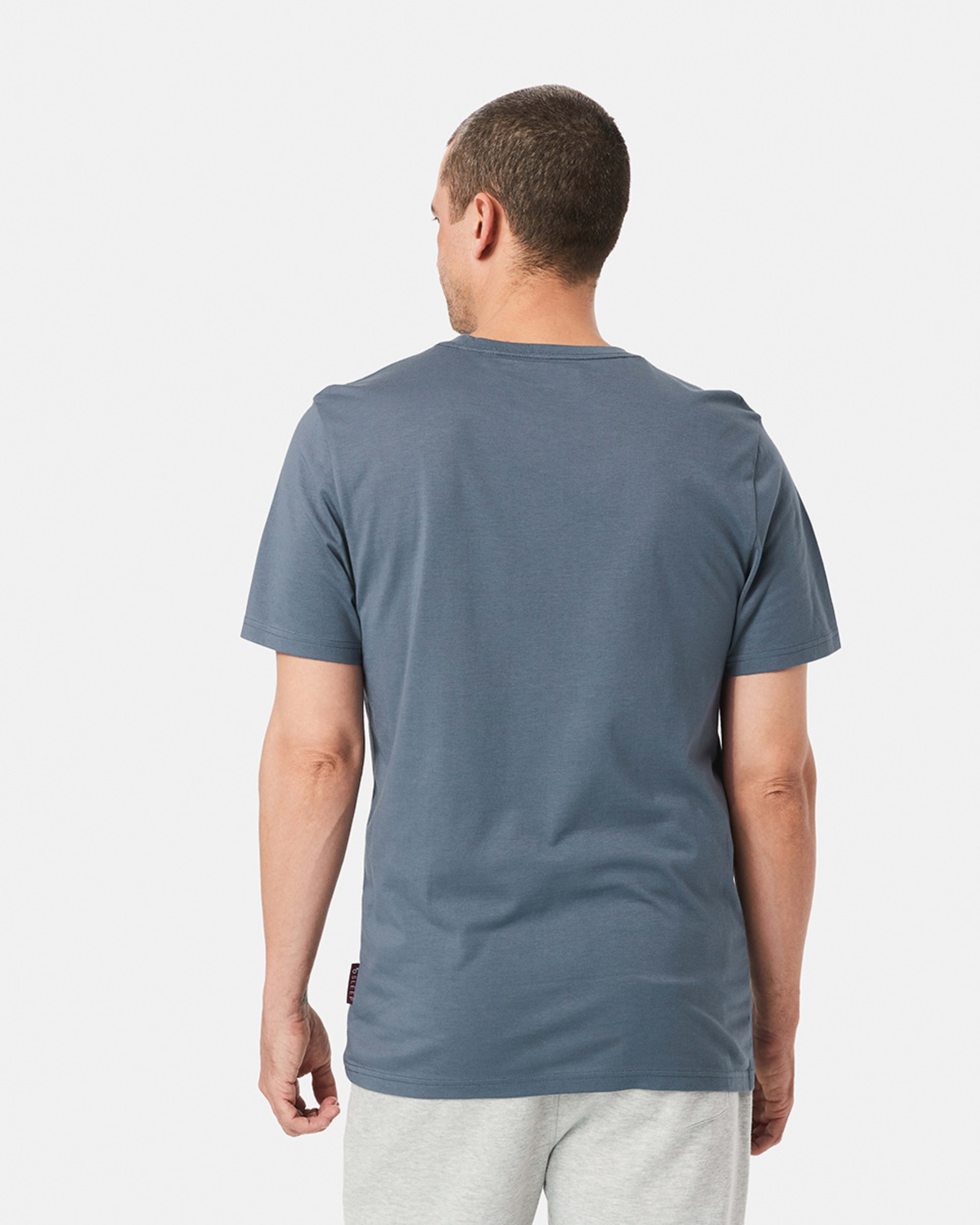 3 Short Sleeve Modal Blend Sleep Top Blu Grisle, 3 of 4