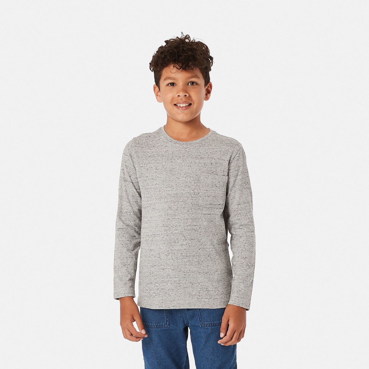 Long Sleeve Textured Marle T-shirt - Kmart
