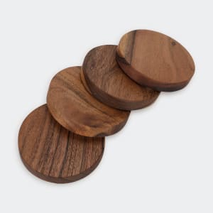 Set of 4 Acacia Wood Coasters
