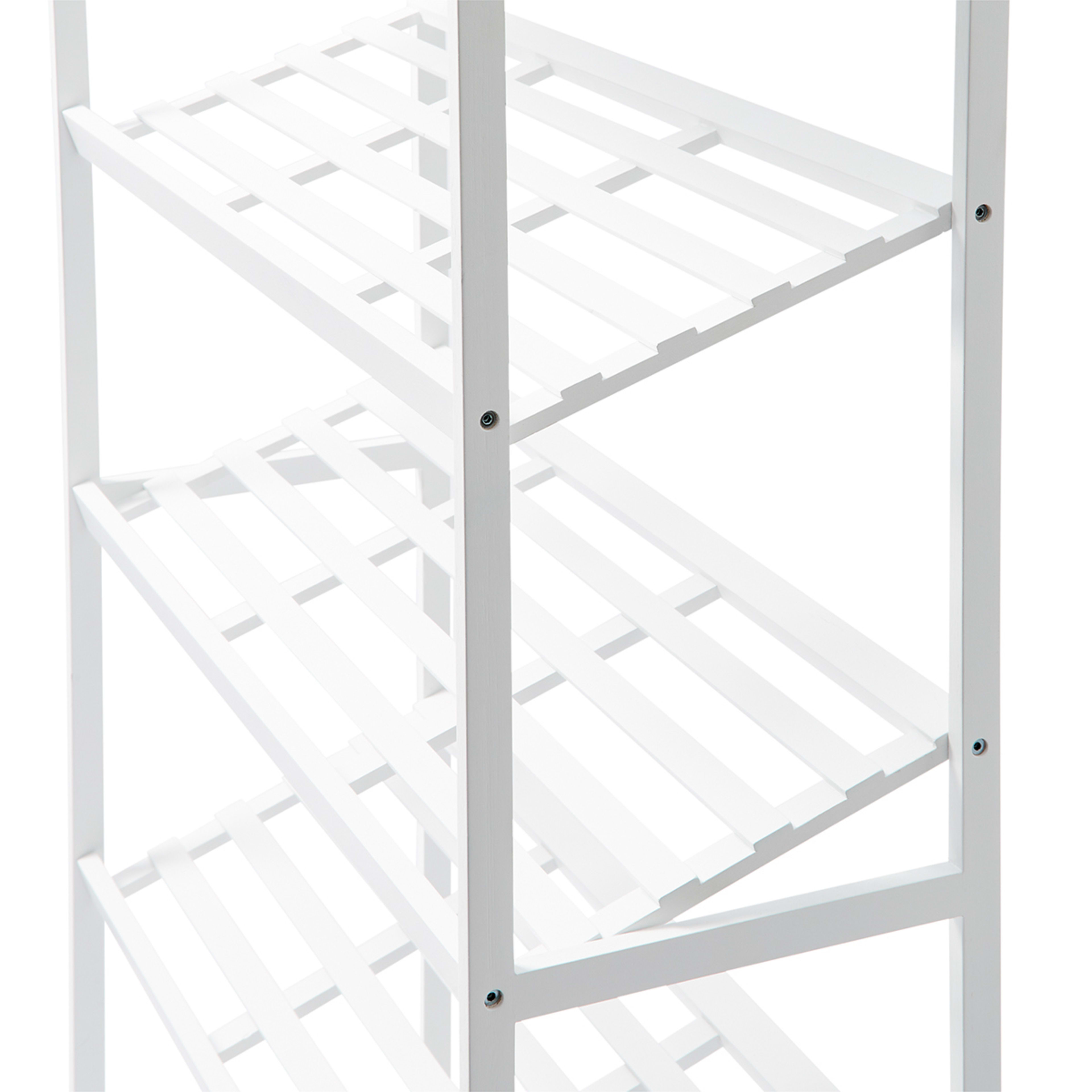 5 Tier White Bamboo Shoe Rack Kmart