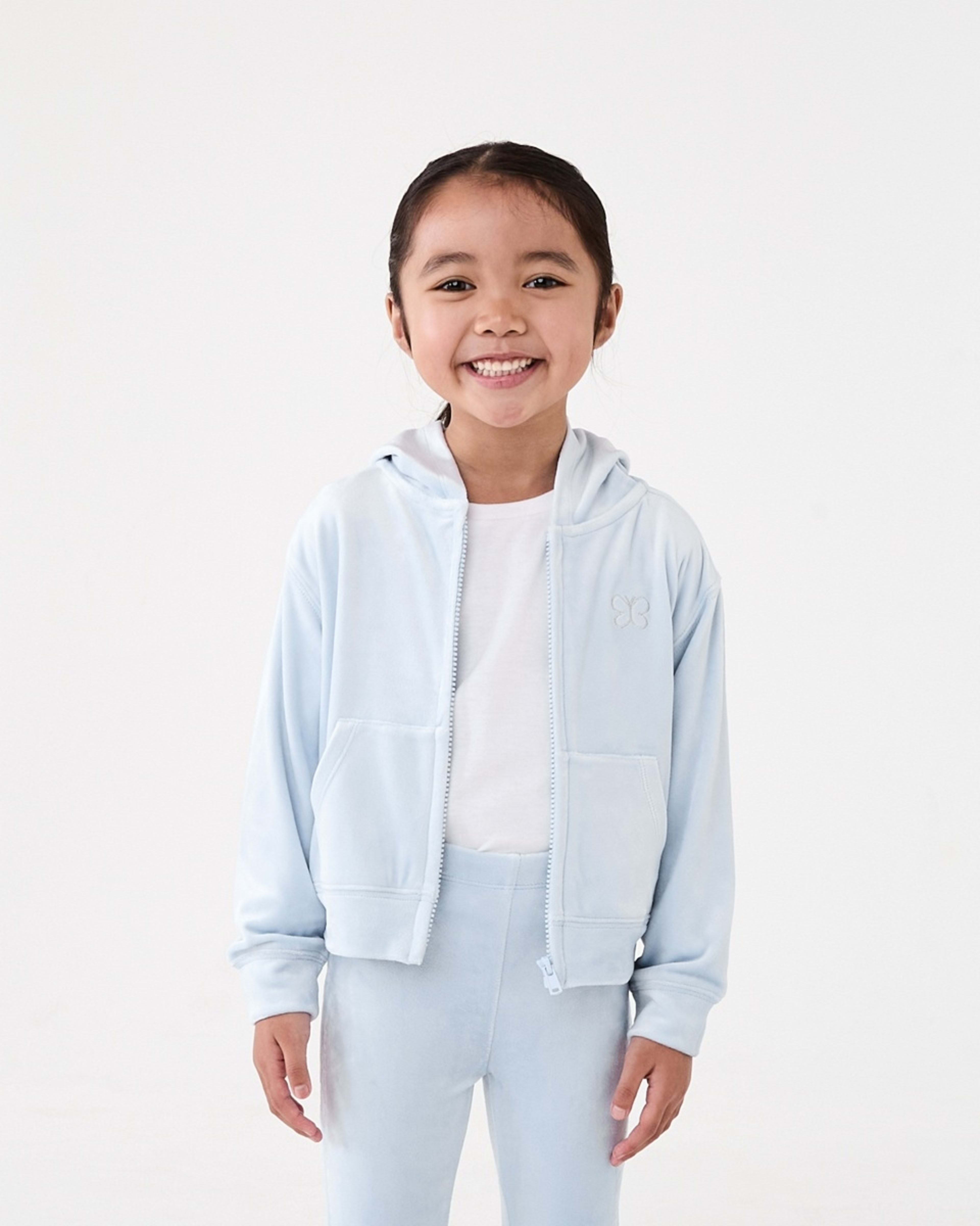 1 Velour Zip Through Sweatshirt Butterfly, 1 of 9