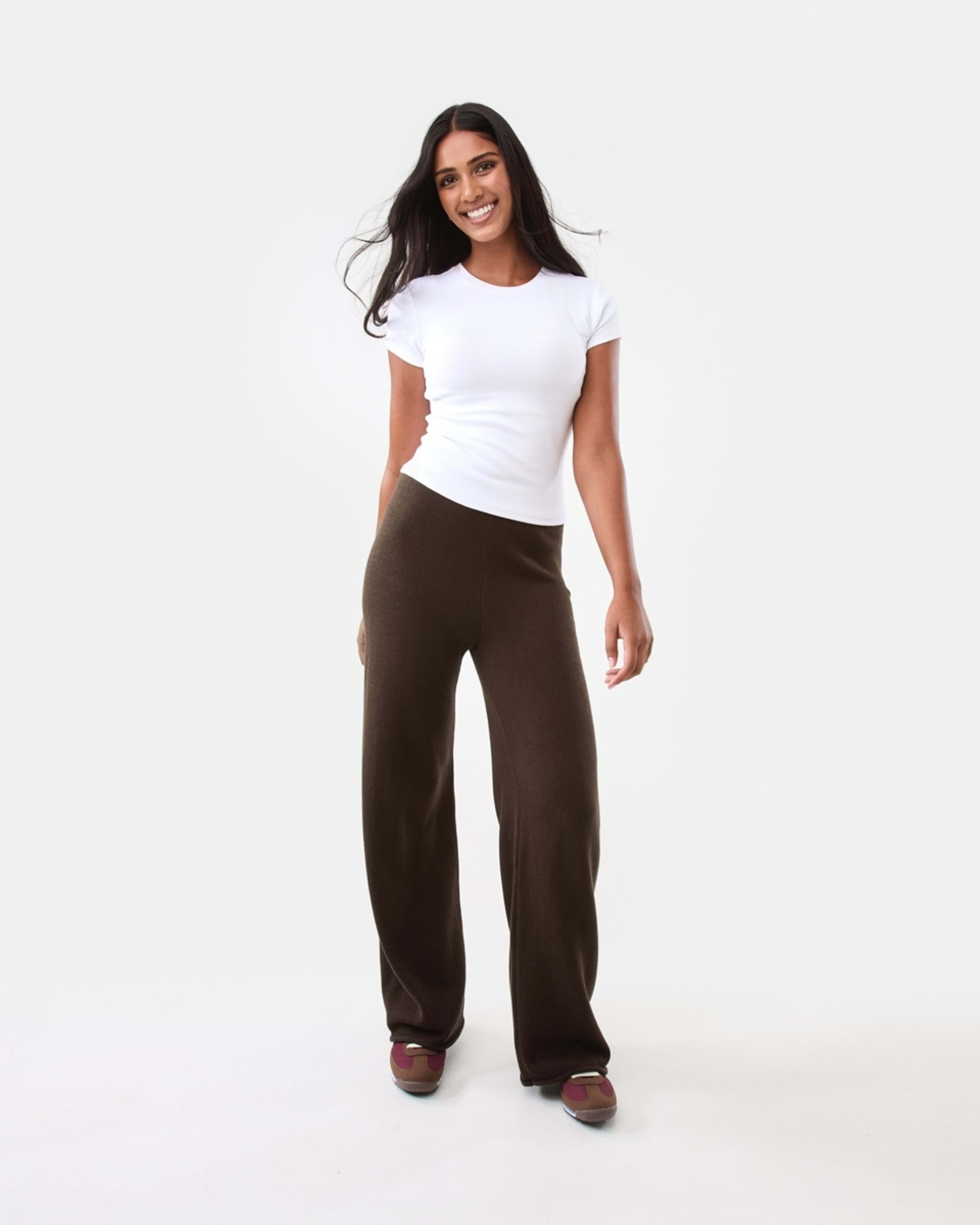 2 Rolled Up Hem True Knit Pants Melt Brown, 2 of 6