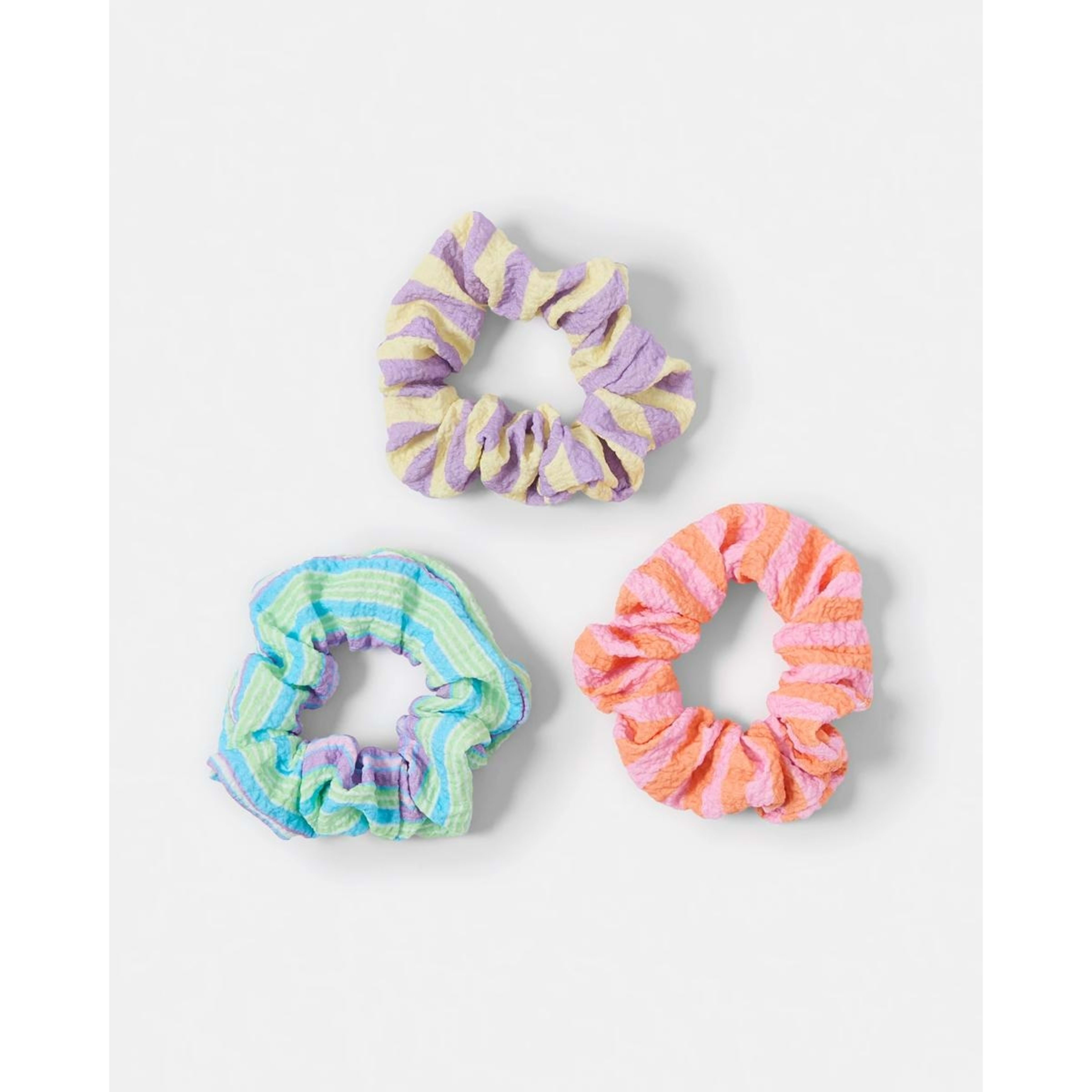 2 3 Pack Bright Stripe Hair Scrunchies, 2 of 5
