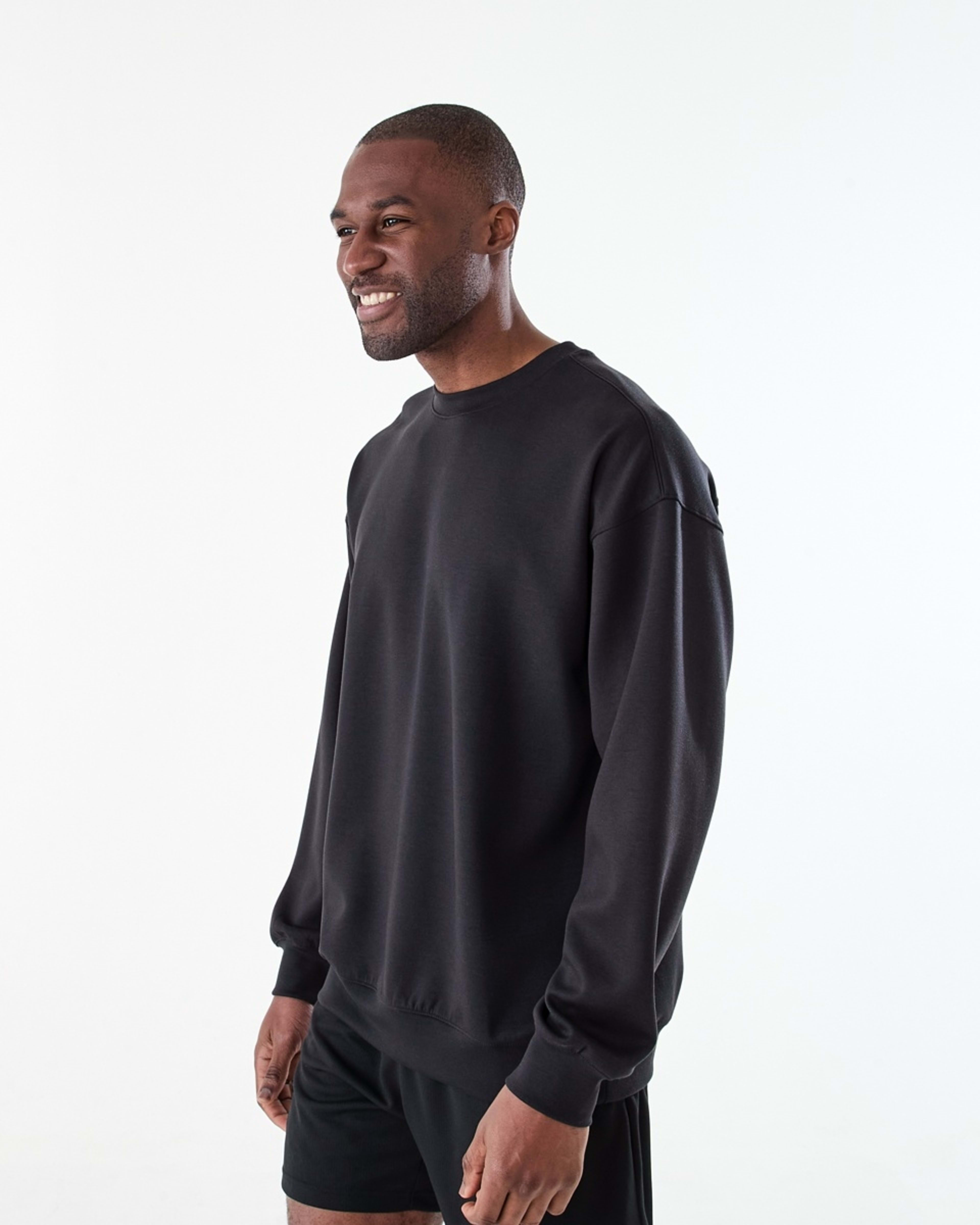 2 Active Mens Relaxed Scuba Crew Neck Sweatshirt BLACK, 2 of 6