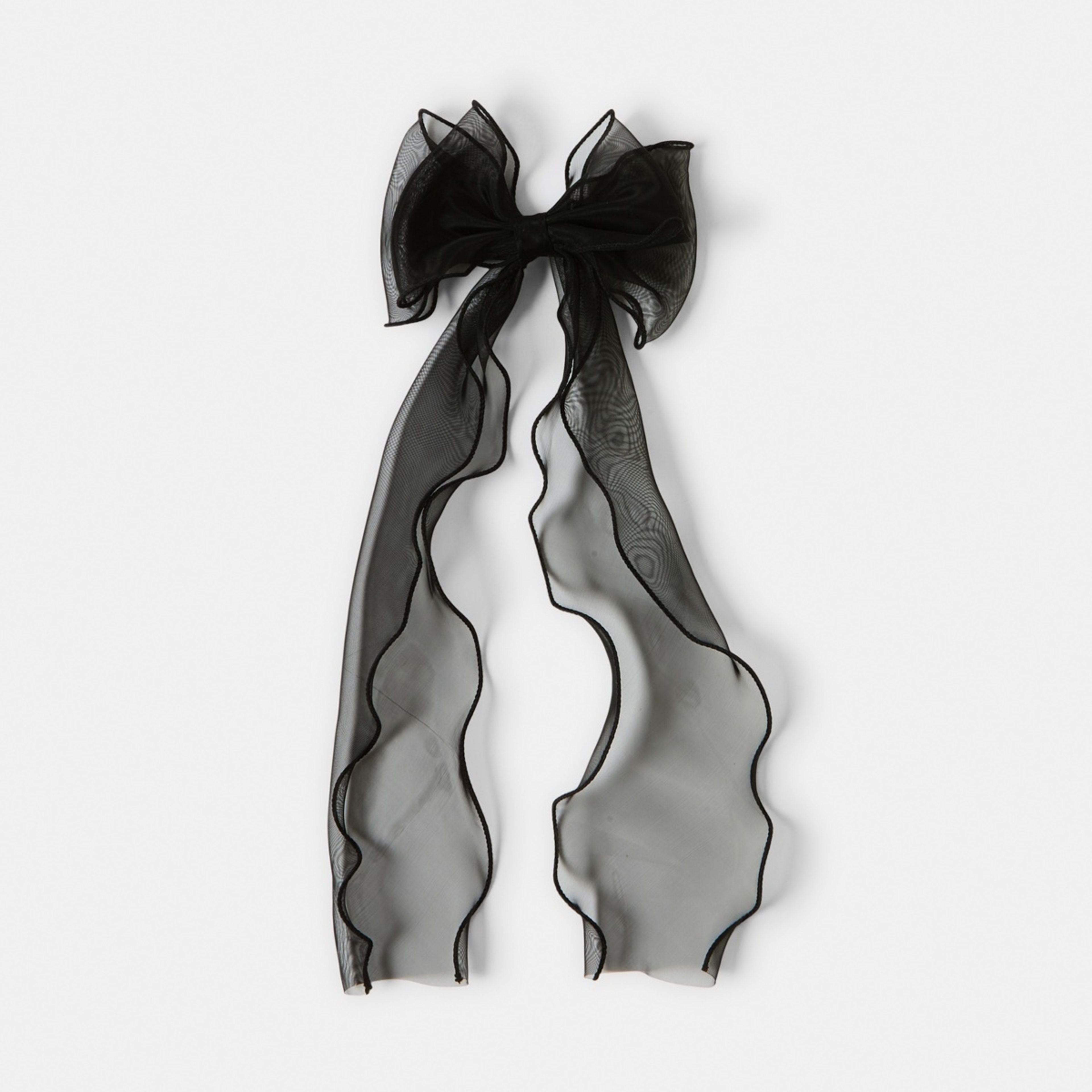 1 Black Organza Bow Hair Clip
