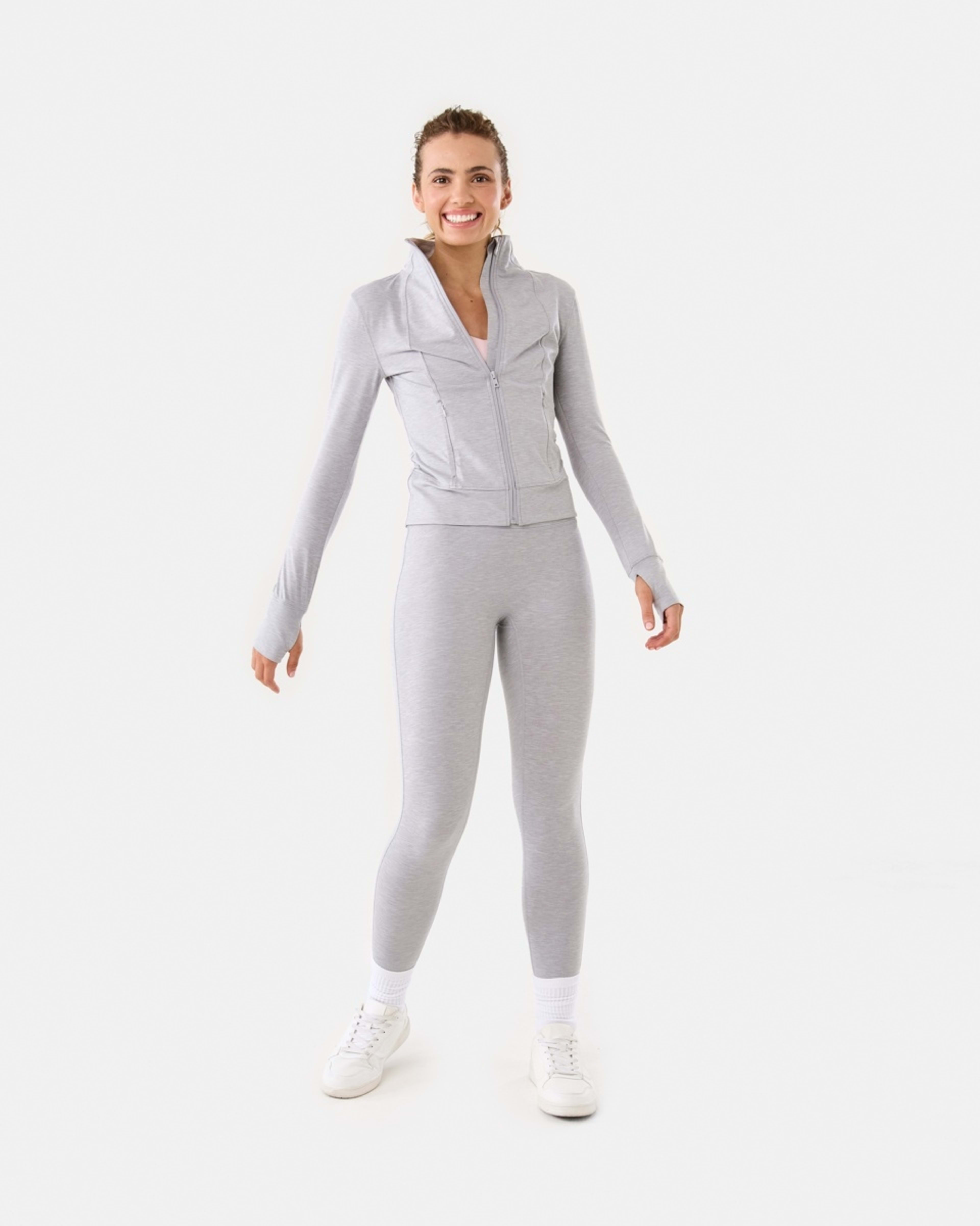 4 Active Womens Soft Touch Jacket Grey Marle, 4 of 10