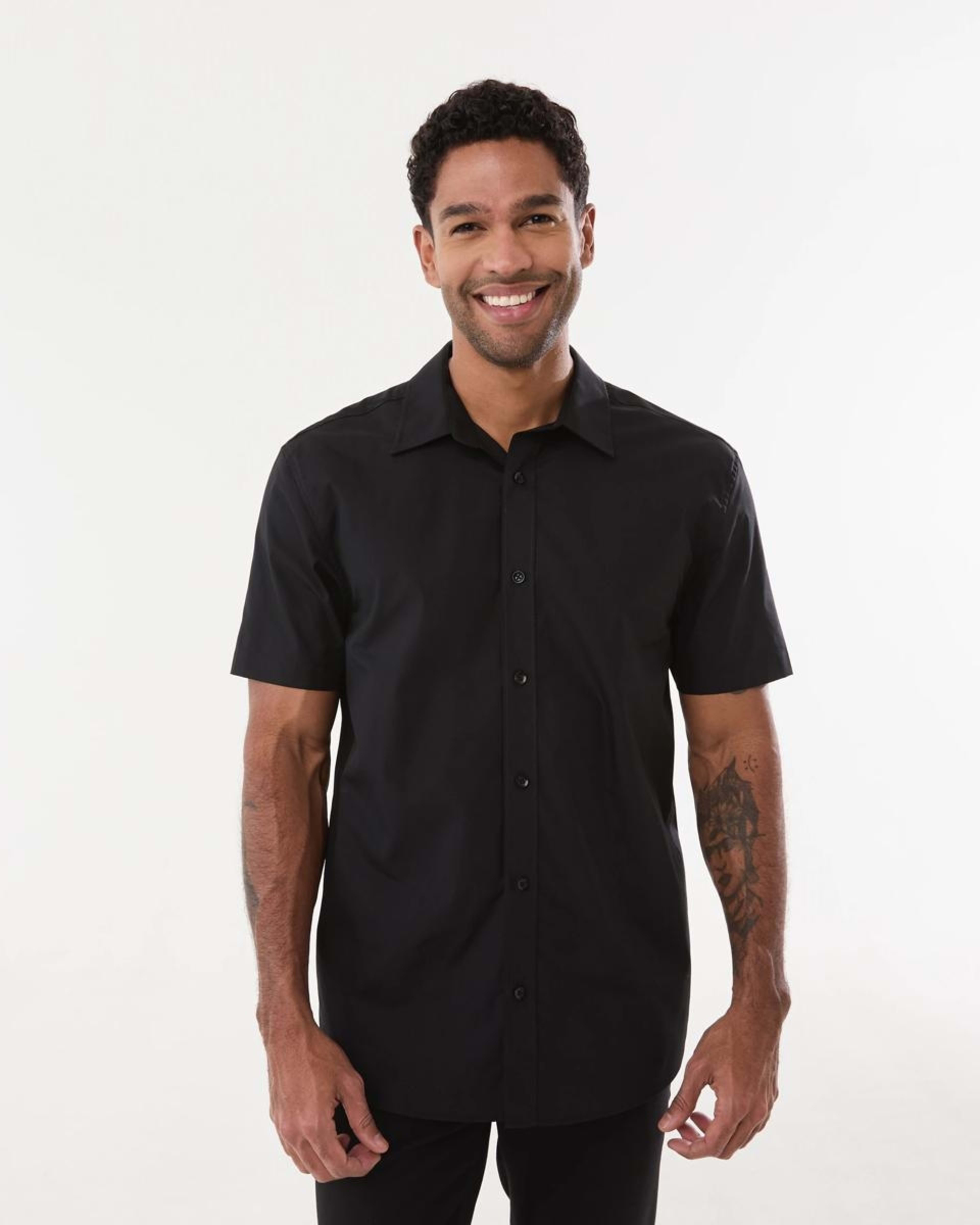 1 Work Short Sleeve Business Shirt BLACK, 1 of 5