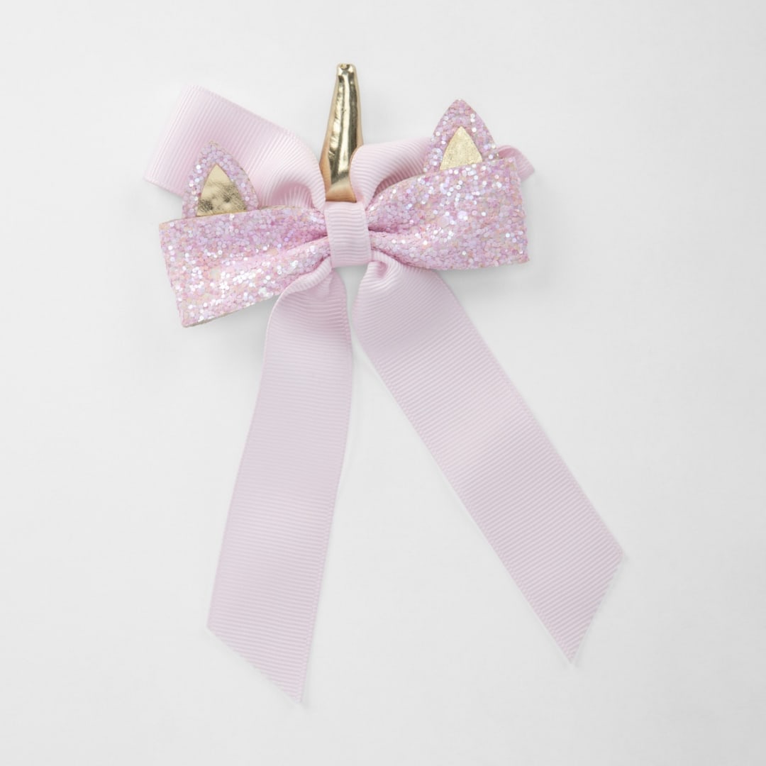 Pink Unicorn Bow Hair Clip Kmart