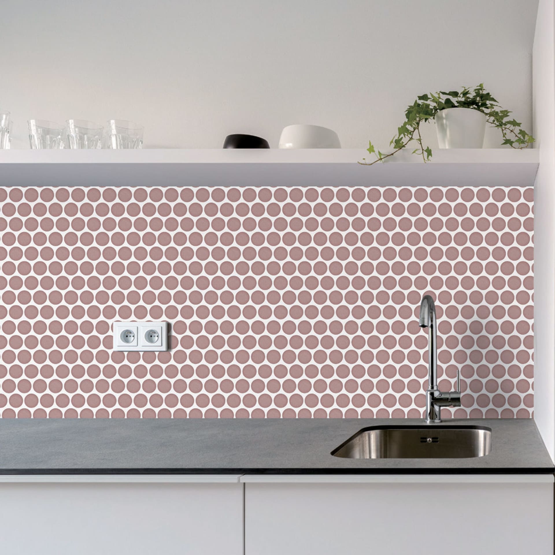 5 Pack Self Adhesive 3D Tiles Pennyround Pink Kmart