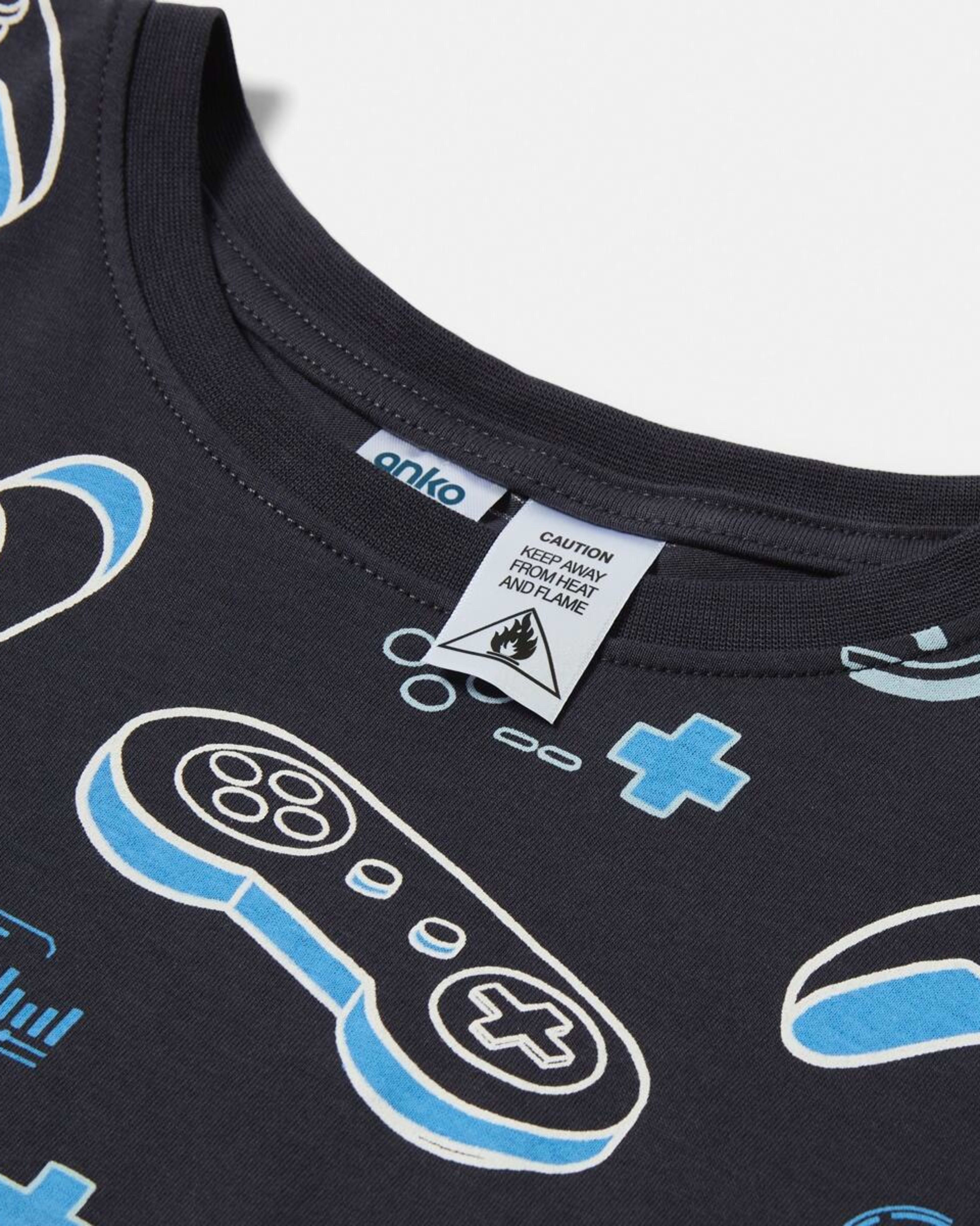 9 Short Sleeve Jersey Pyjama Set GREY GAMING, 9 of 10