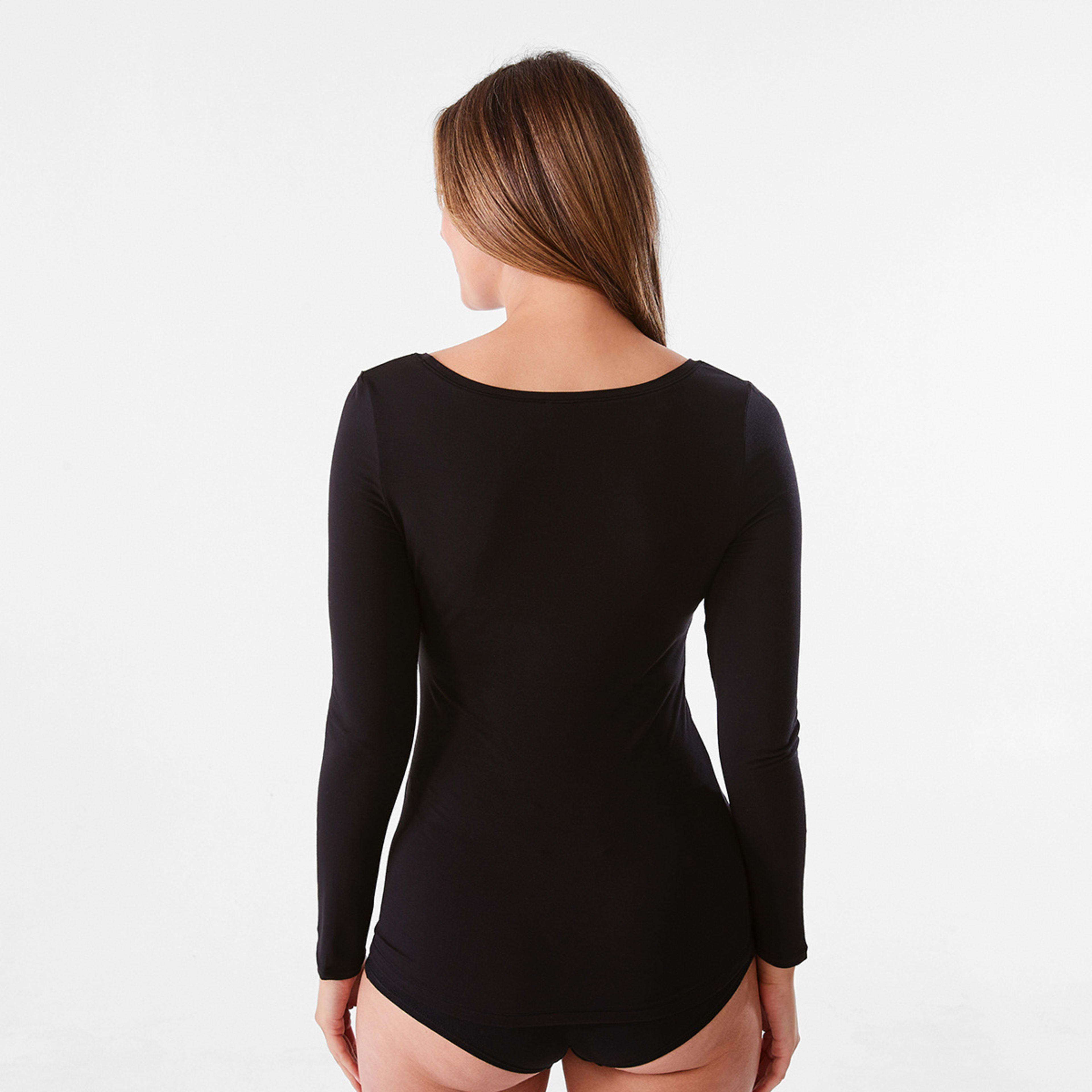 3 Bamboo Thermal Long Sleeve Top Black, 3 of 8