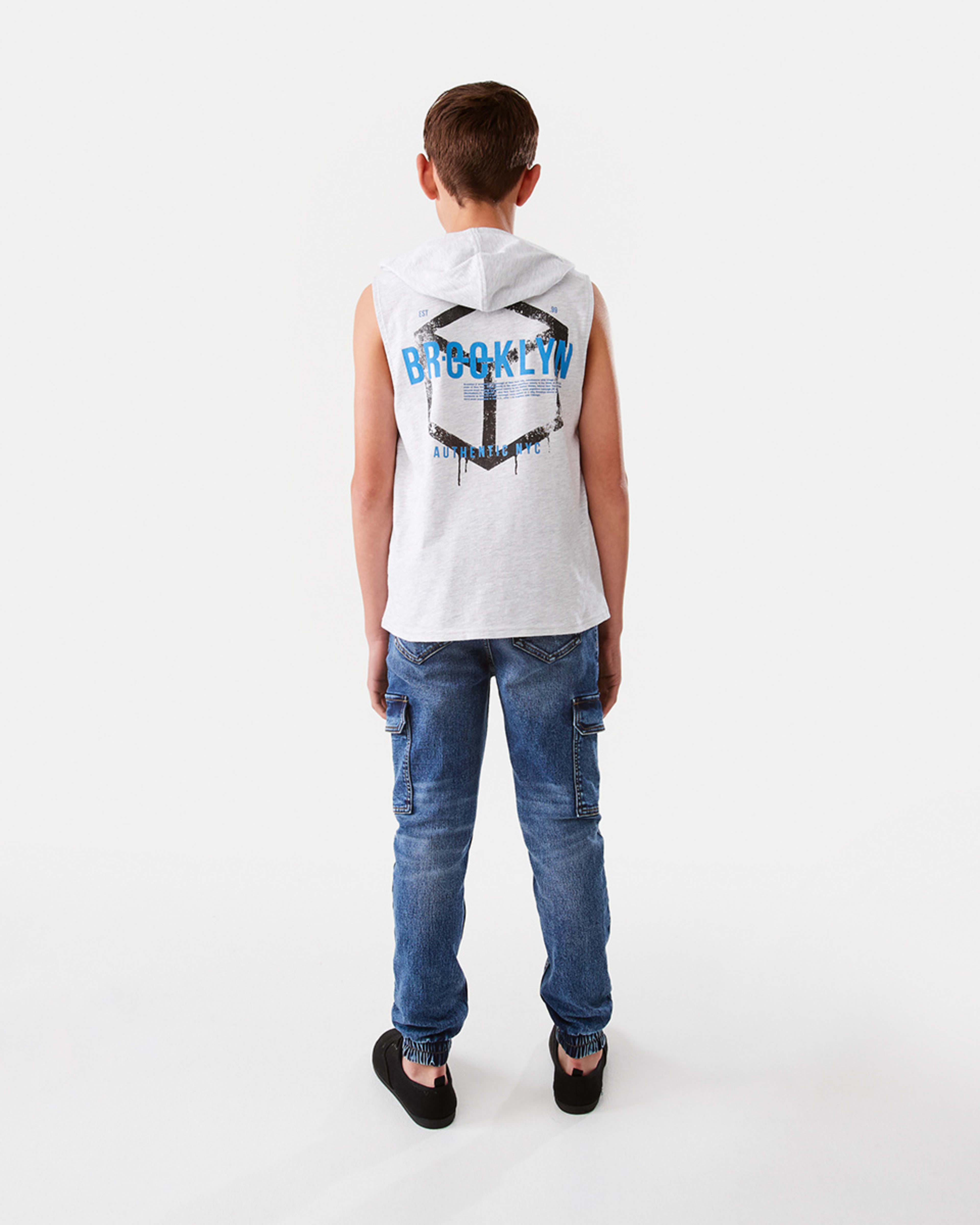 7 Sleeveless Hooded Graphic Muscle White Mrl, 7 of 9