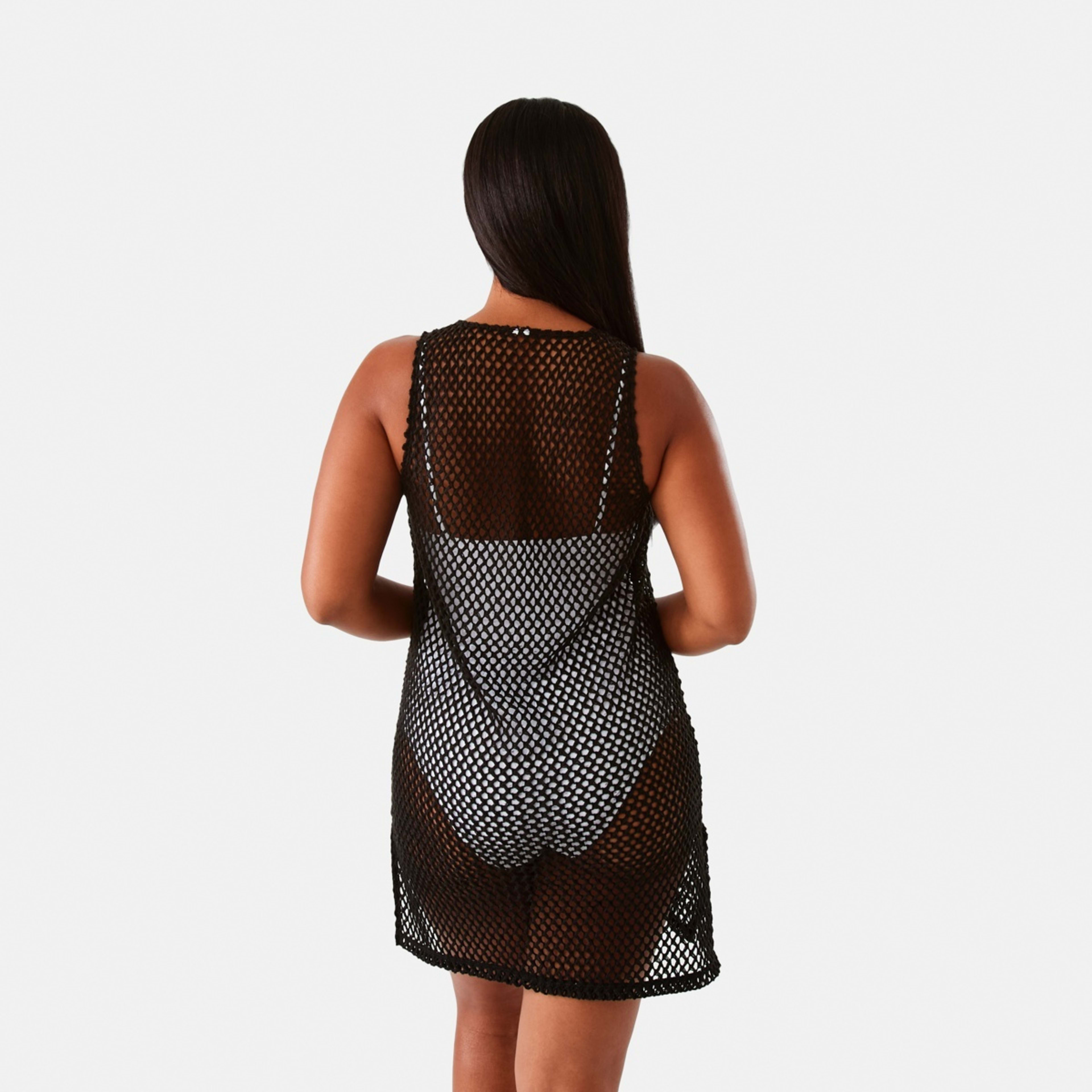 3 Crochet Tank Dress Black, 3 of 7