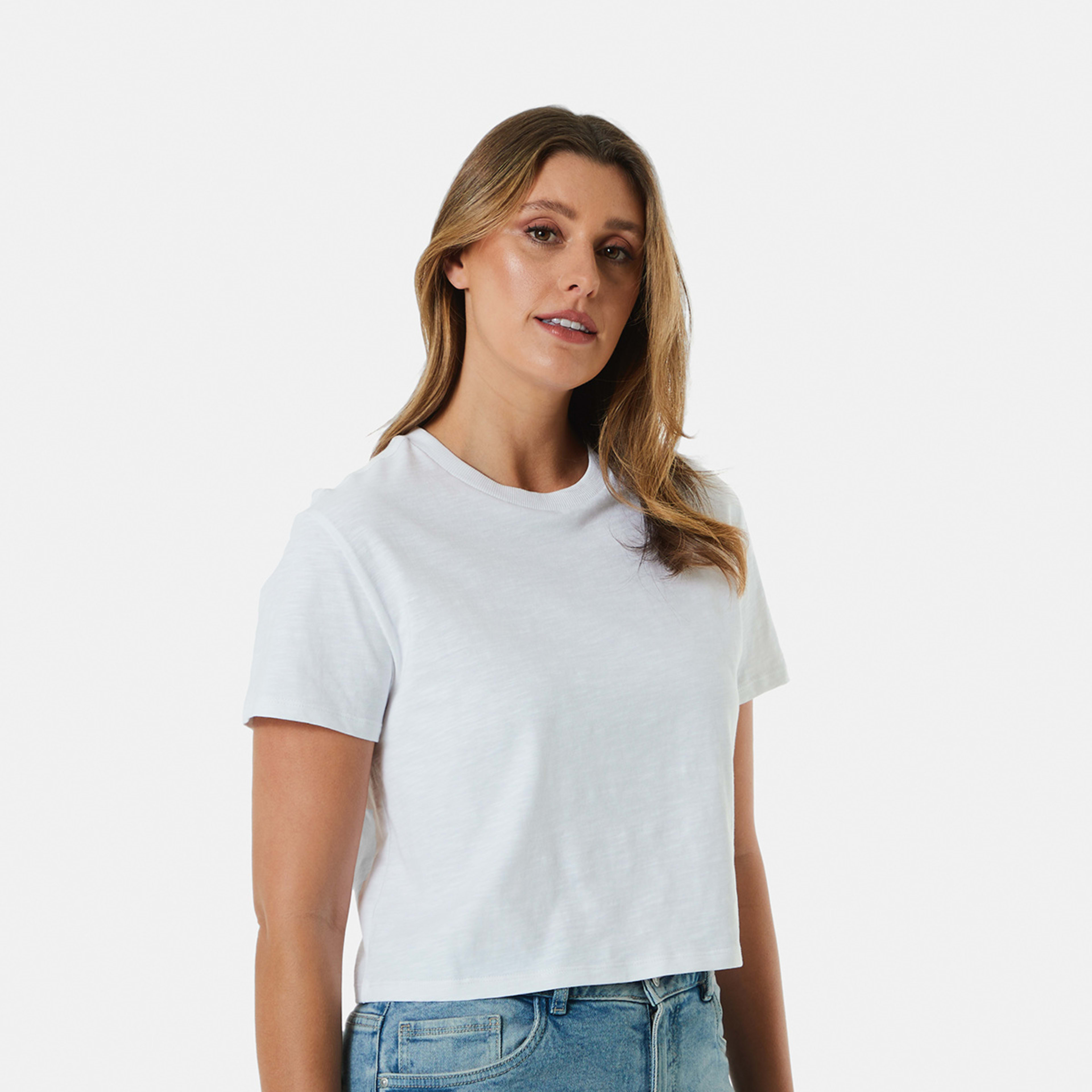 2 Short Sleeve Shrunken T-shirt White, 2 of 5