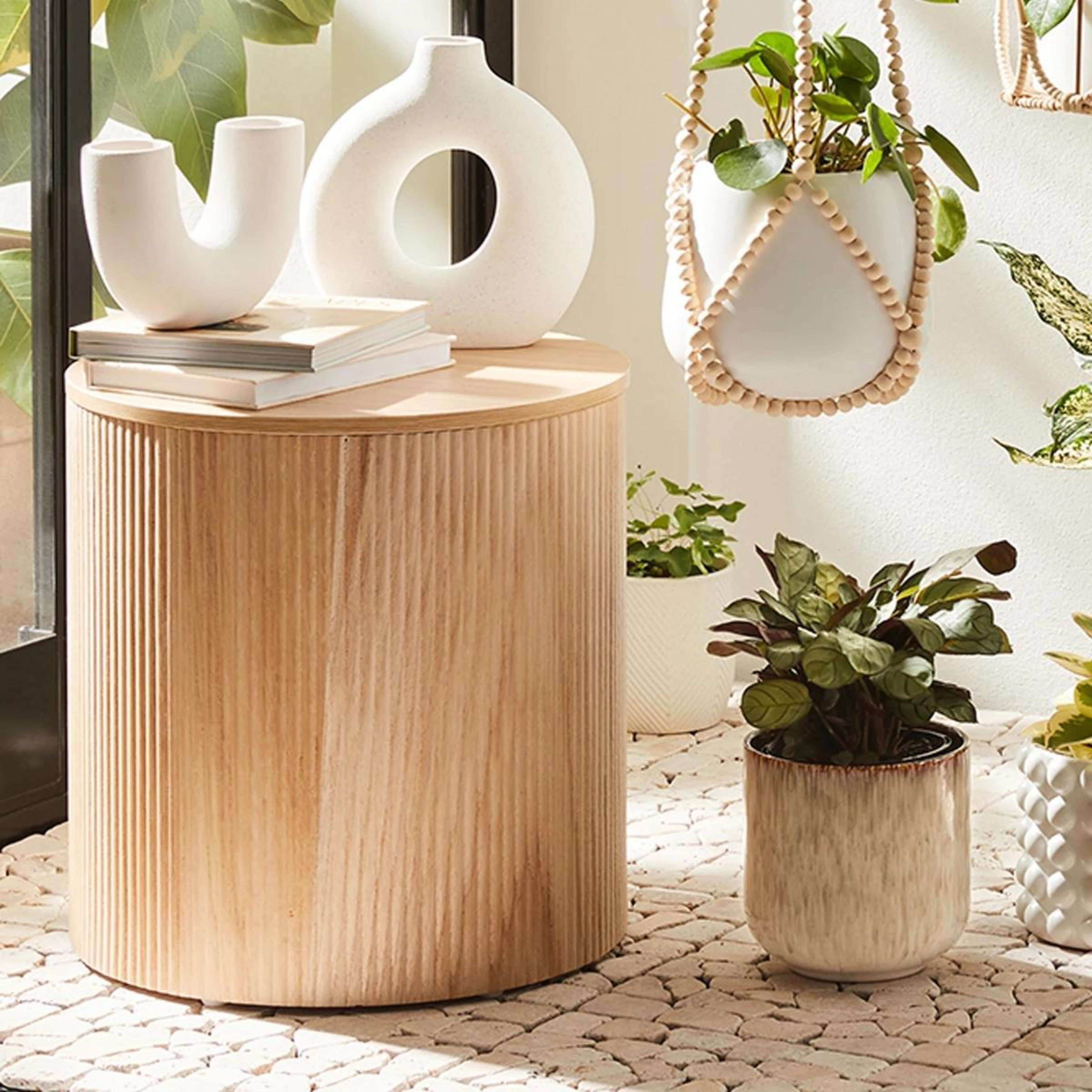 1 Ribbed Side Table, 1 of 4