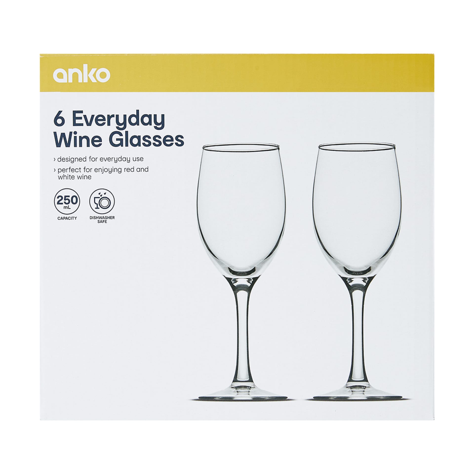 6 Everyday Wine Glasses Kmart