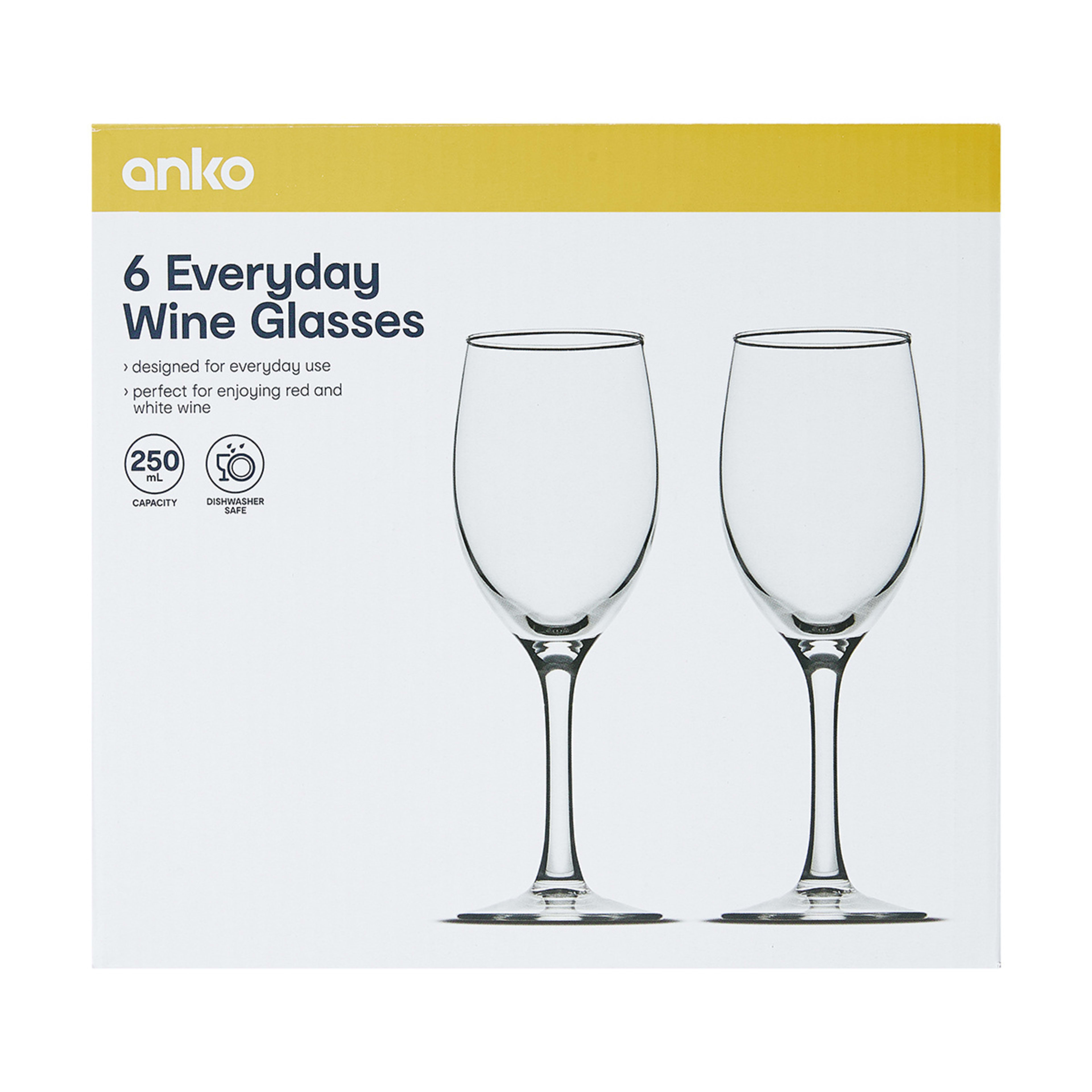 6 Everyday Wine Glasses Kmart
