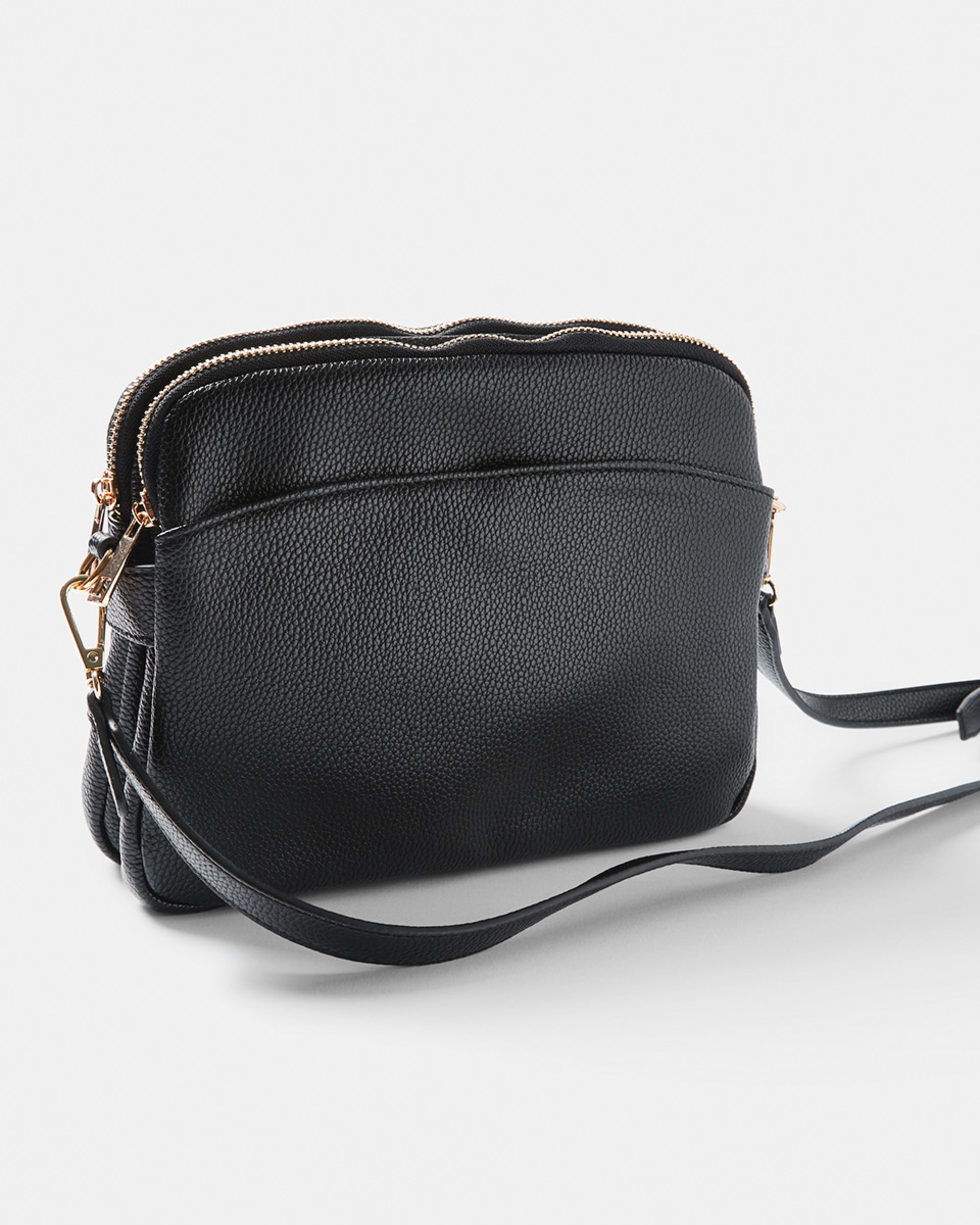 3 Double Pouch Cross Body Bag Black, 3 of 5