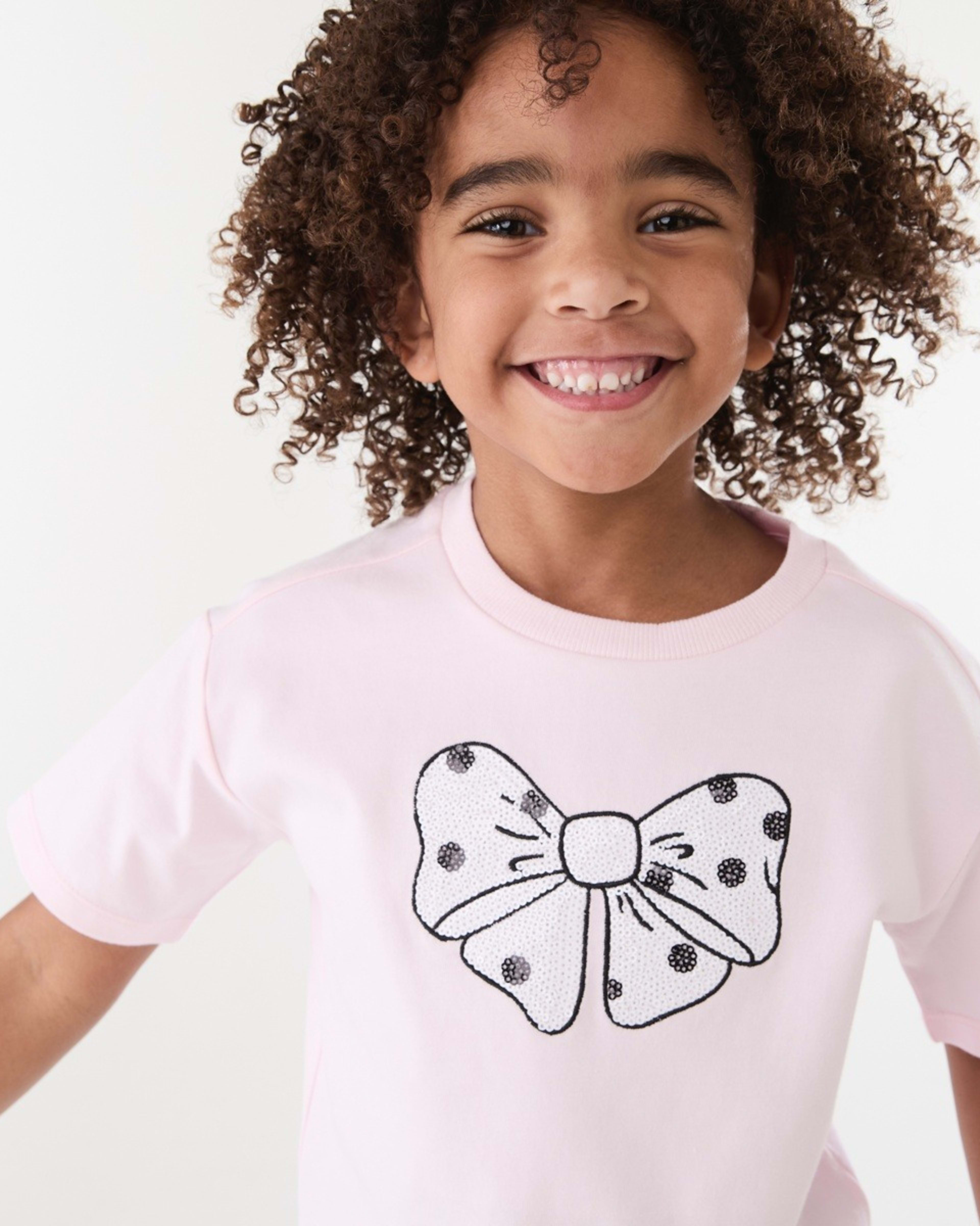 3 Short Sleeve Sequin T-shirt MAGICAL BOW BALLERINA, 3 of 6