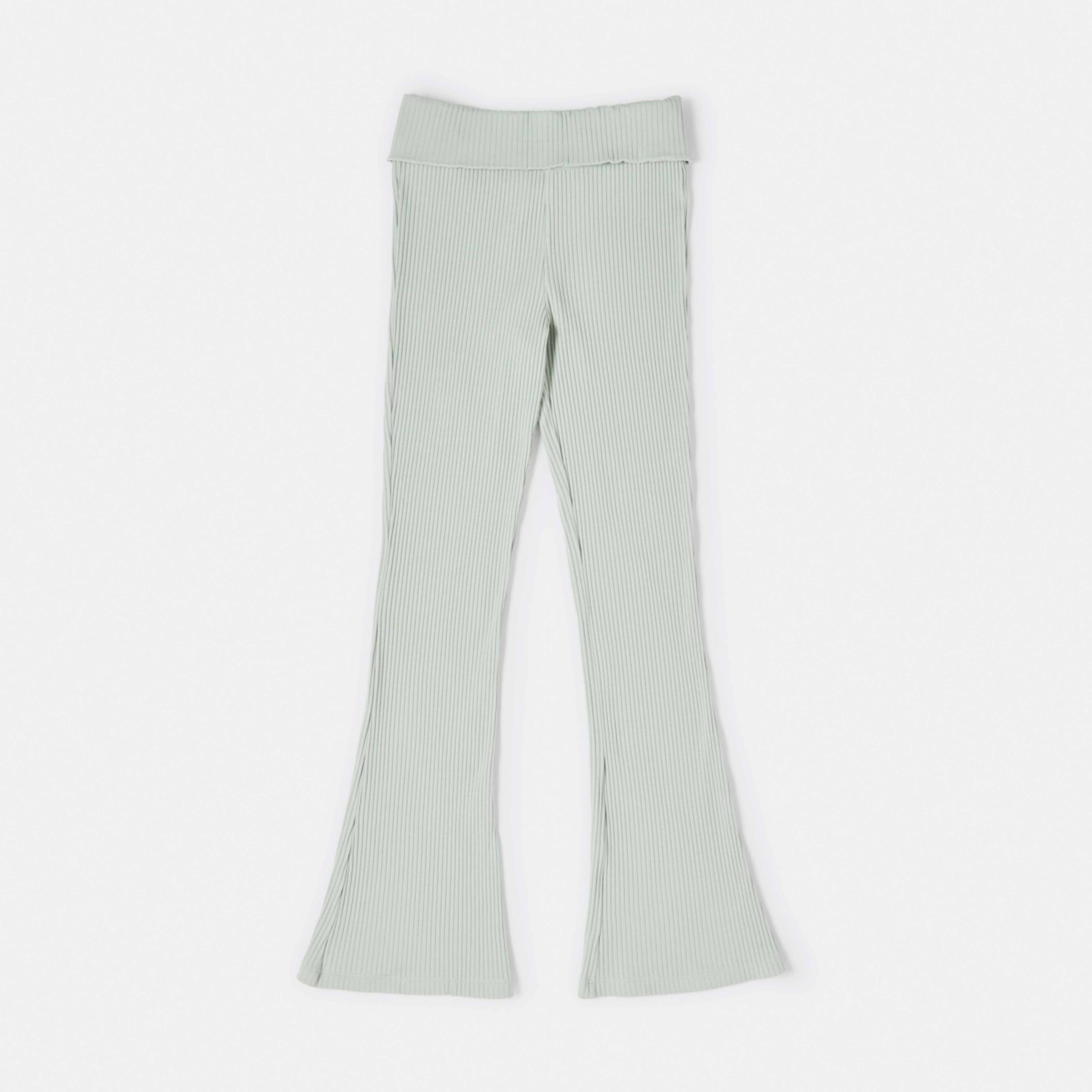 7 Rib Roll Waist Leggings Aqua Grey, 7 of 8