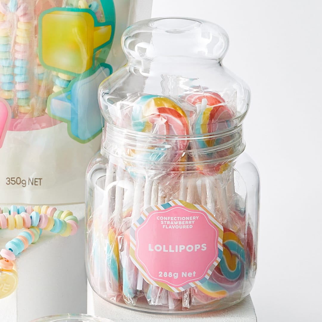 24 Piece Round Lollipop Jar 288g Kmart NZ