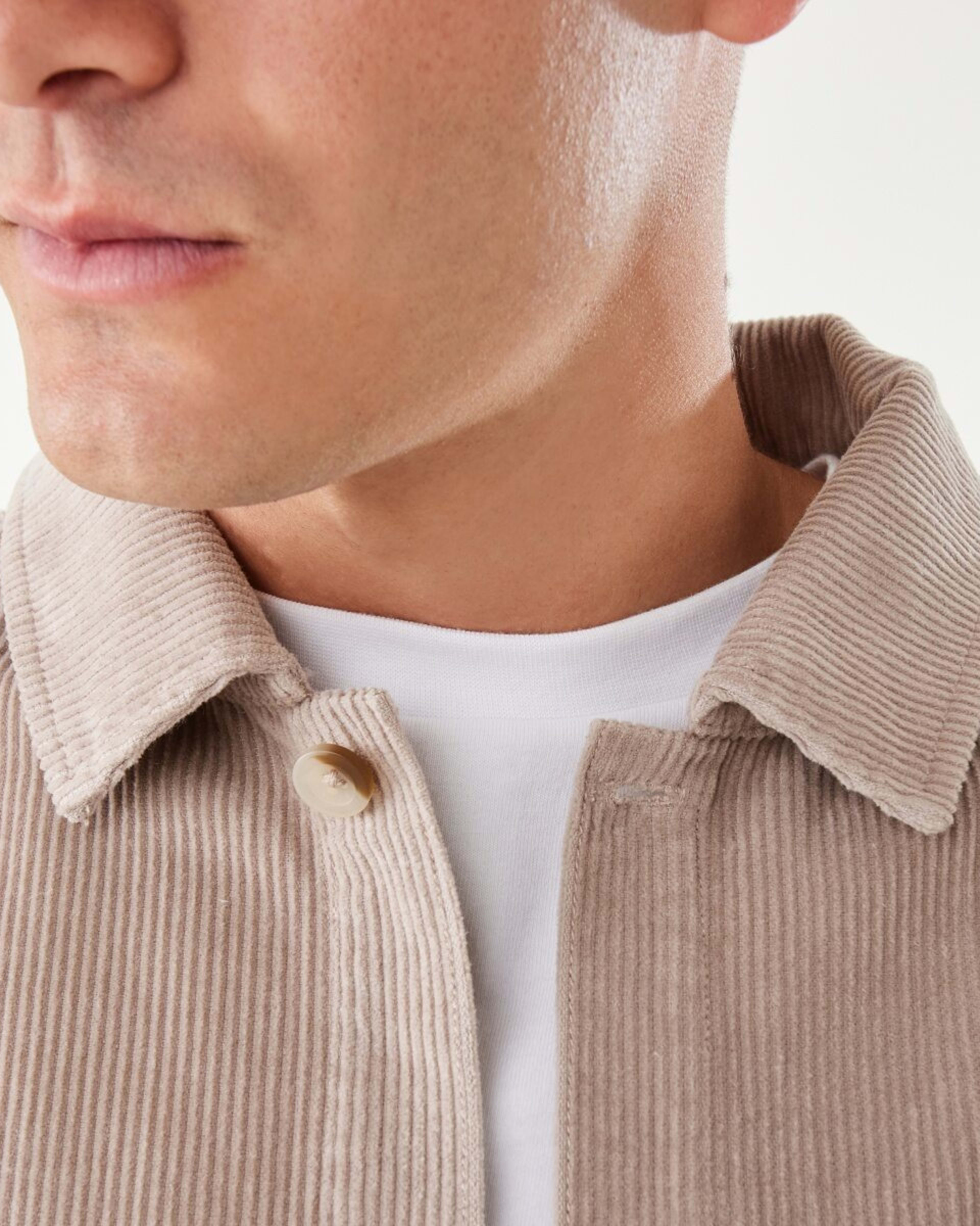 6 Long Sleeve Corduroy Overshirt String Beige, 6 of 8