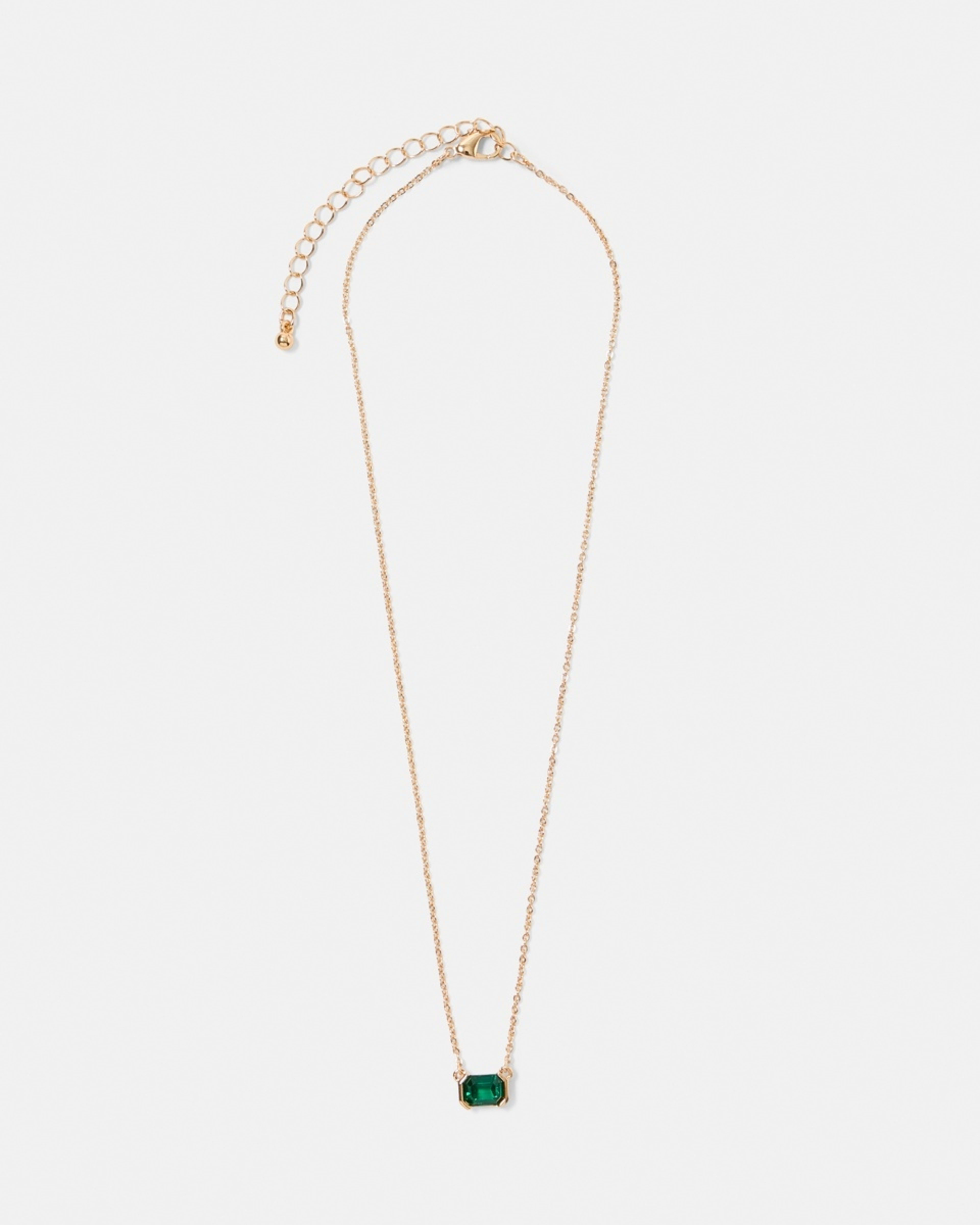 2 Stone Pendant Necklace - Gold Tone and Green GOLD METAL, 2 of 4