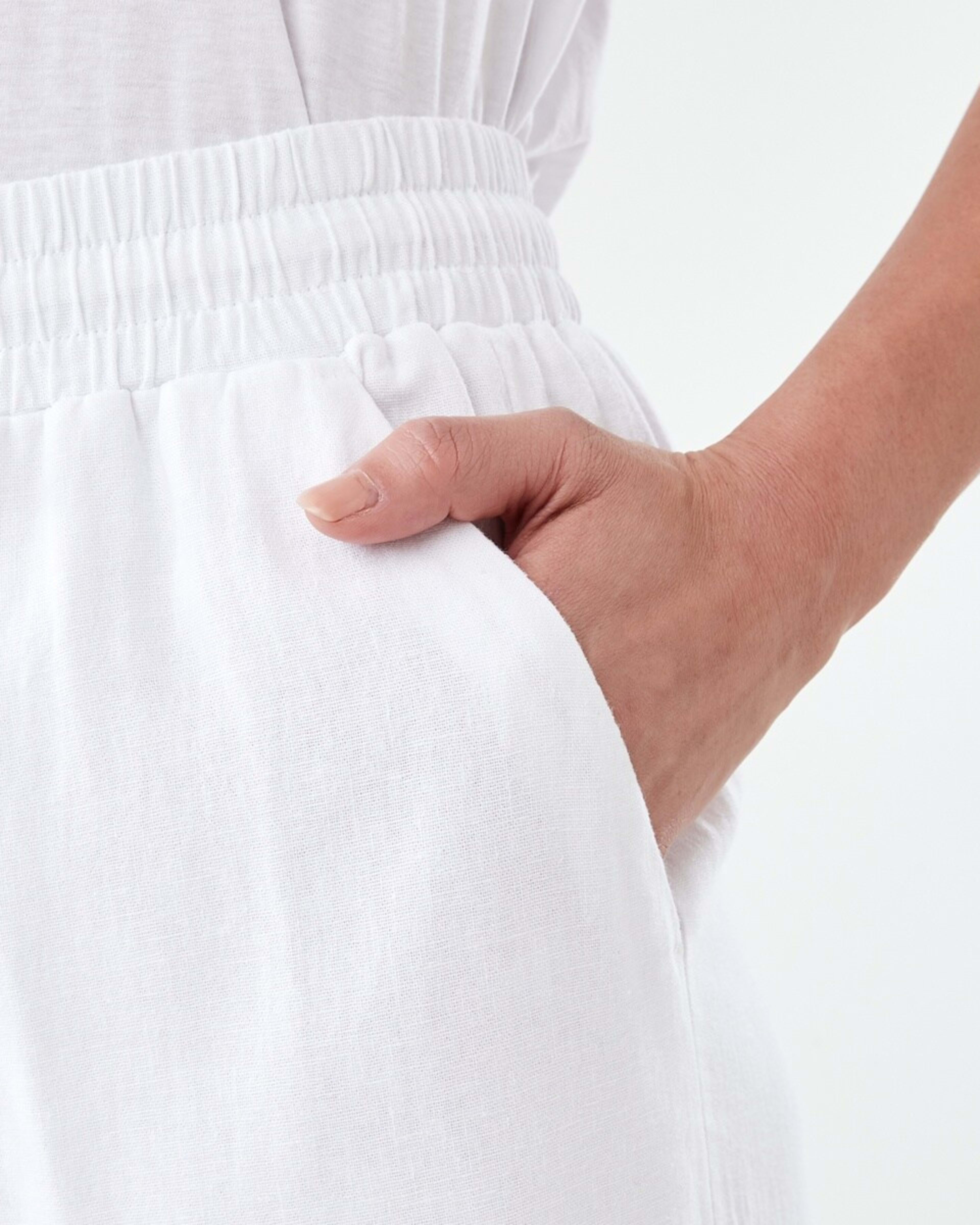 5 Linen Blend Wide Leg Pants WHITE, 5 of 5