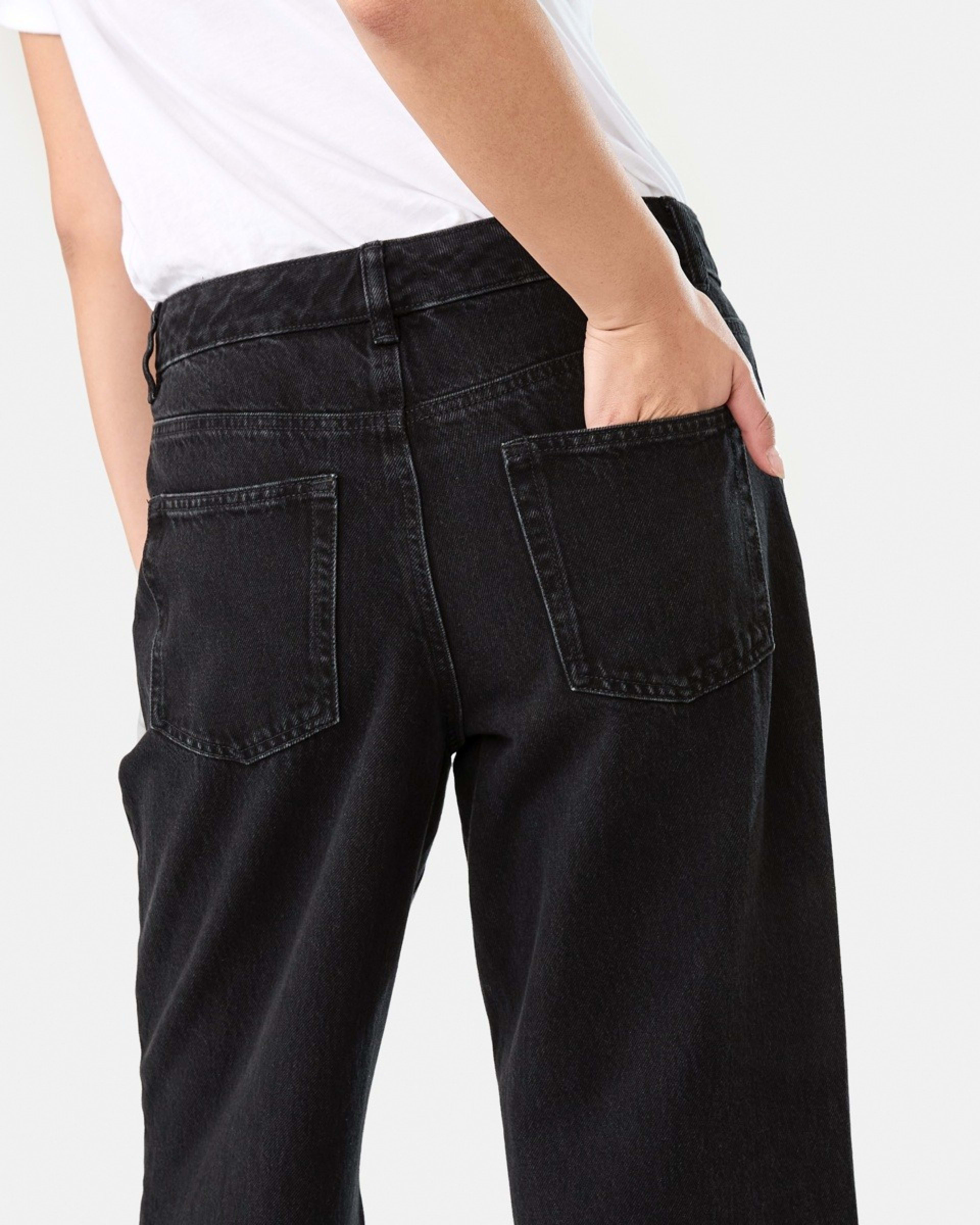 8 Wide Leg Raw Hem Jeans BLACK WASH, 8 of 9