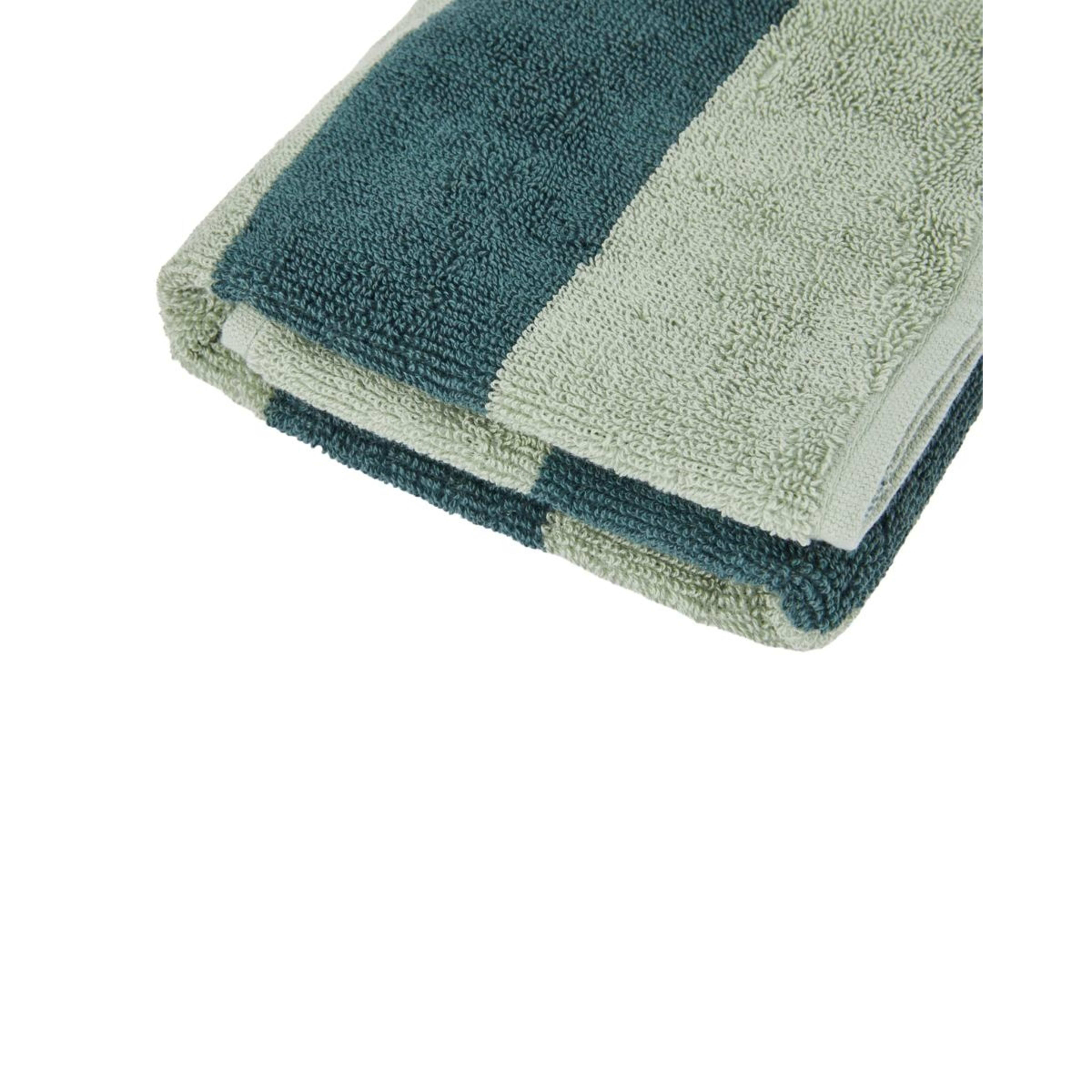 4 Stripe Cotton Hand Towel - Green, 4 of 5