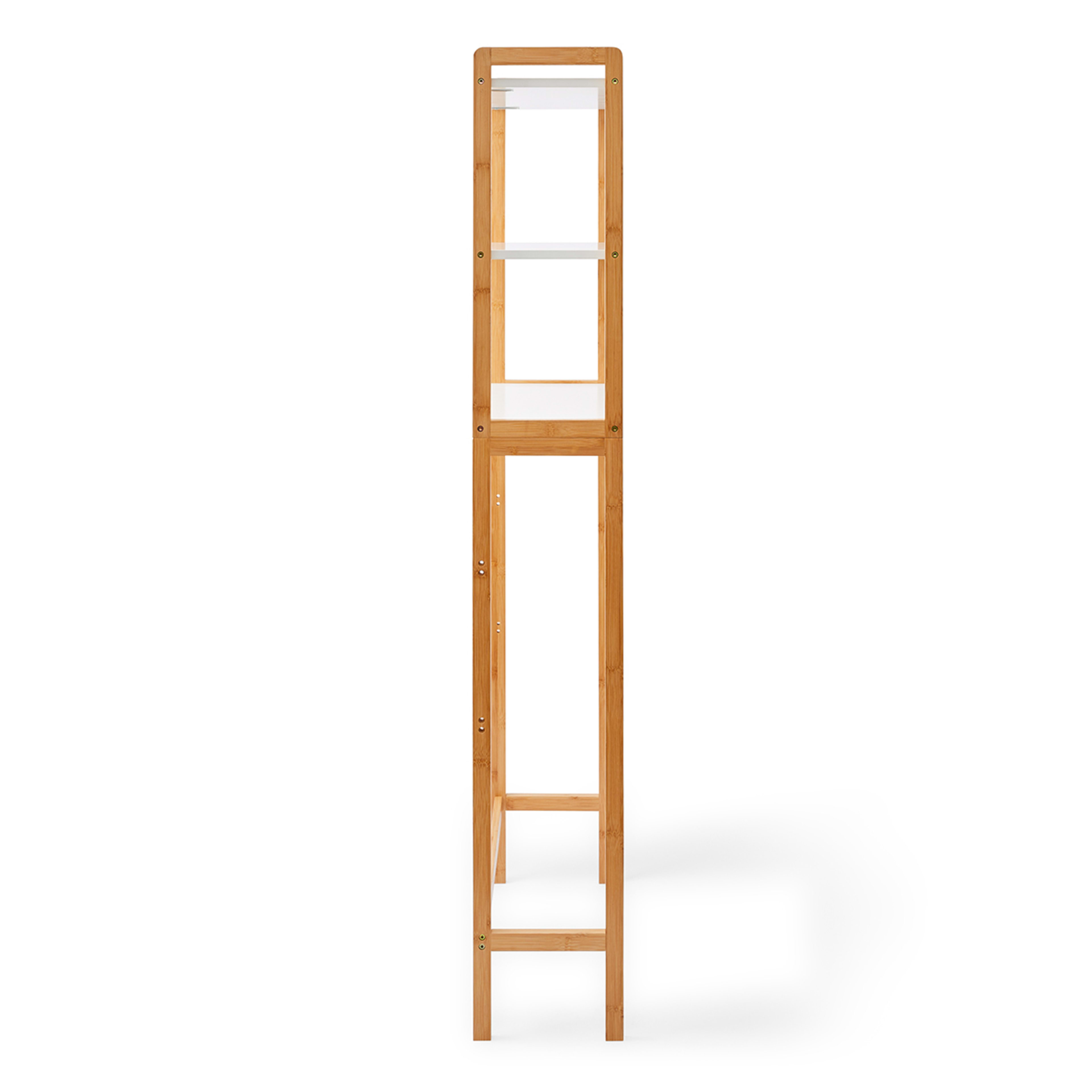 8 Bamboo and White Over Toilet Shelf Unit, 8 of 10