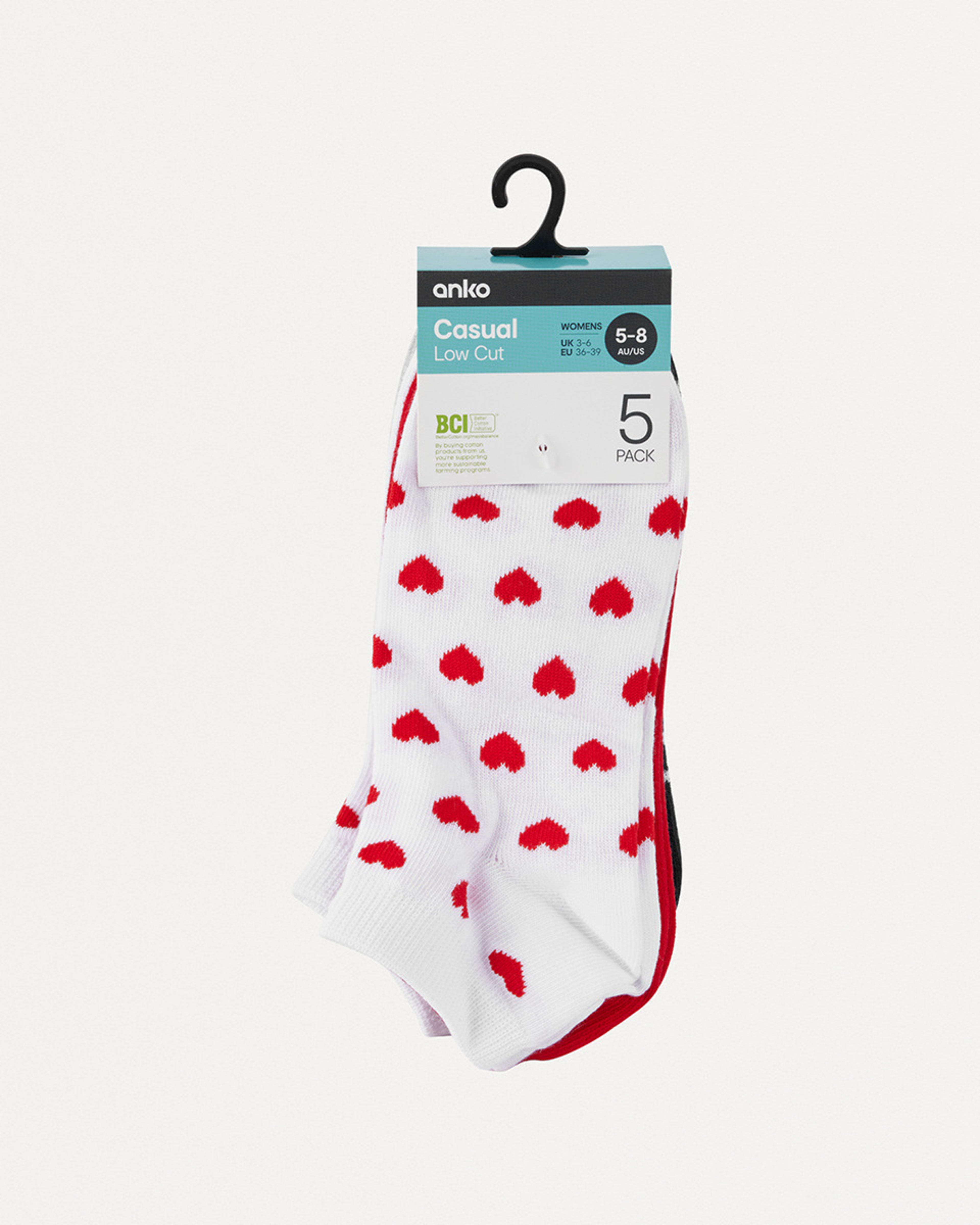 3 5 Pack Fashion Low Cut Socks Hearts, 3 of 3