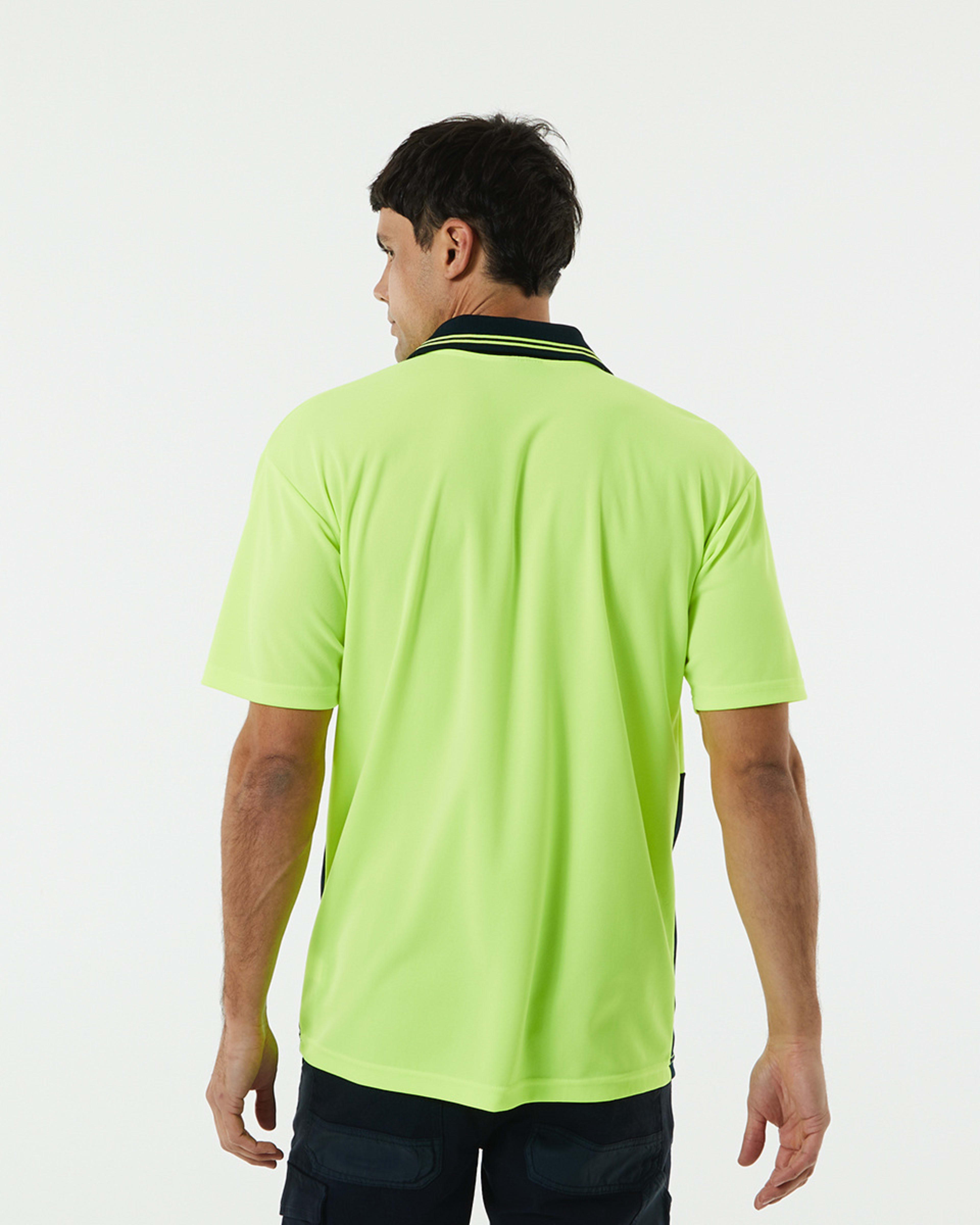 7 Workwear Hi-Visibility Short Sleeve Polo Shirt Yellow, 7 of 10
