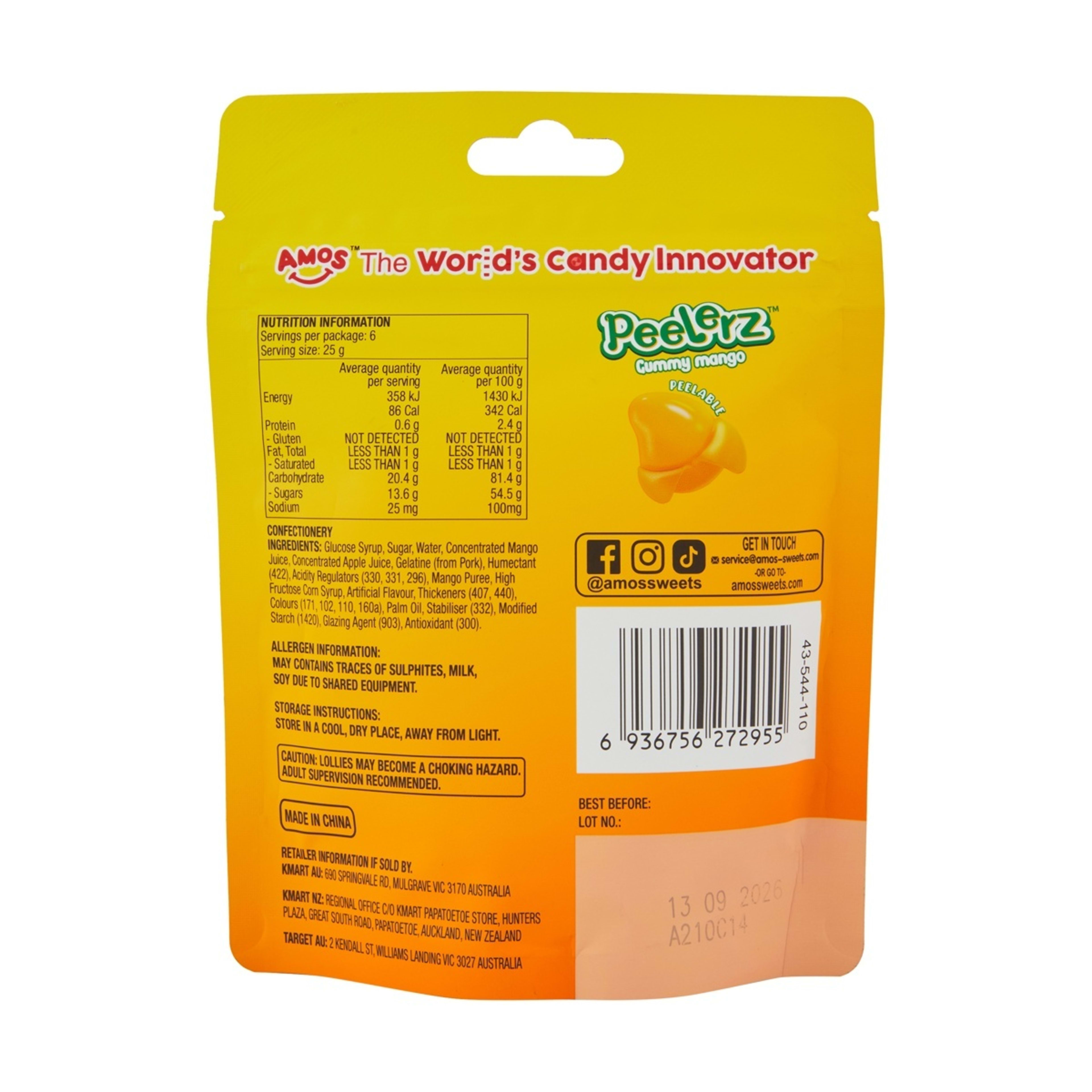 3 Amos Peelerz Mango Gummy Candy 150g, 3 of 3