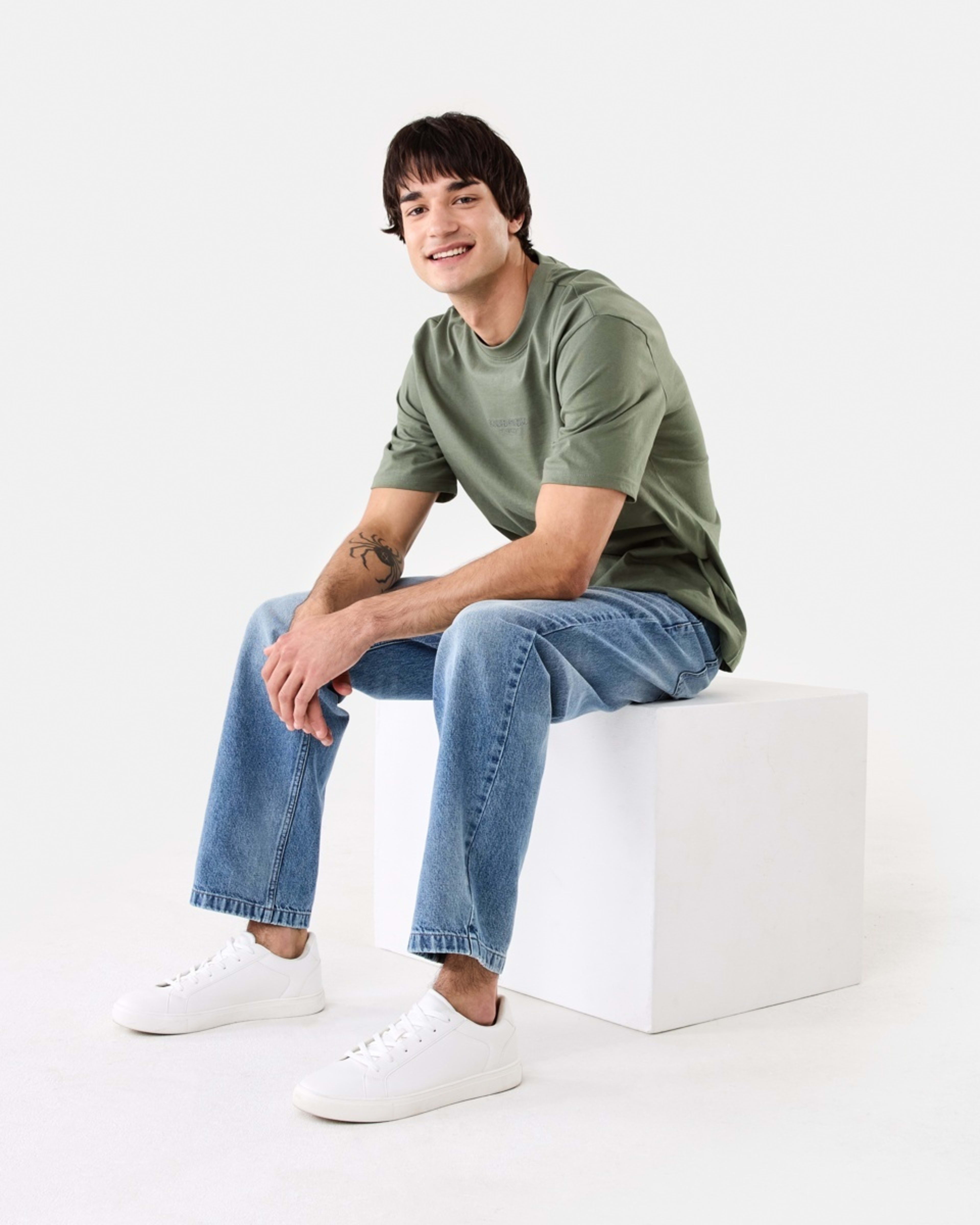 7 Oversized Print T-shirt Grn Agave, 7 of 10